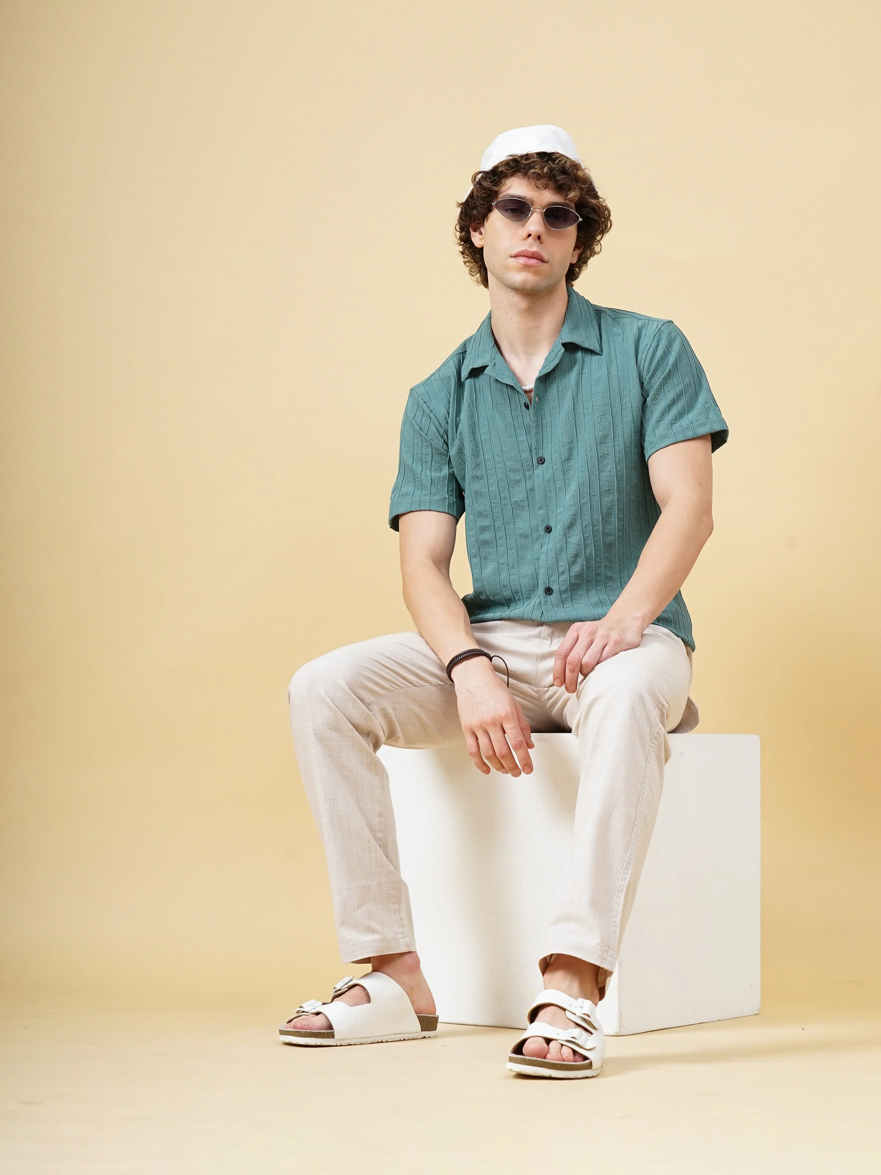 Men Strix Striped Green Shirt - Image 5
