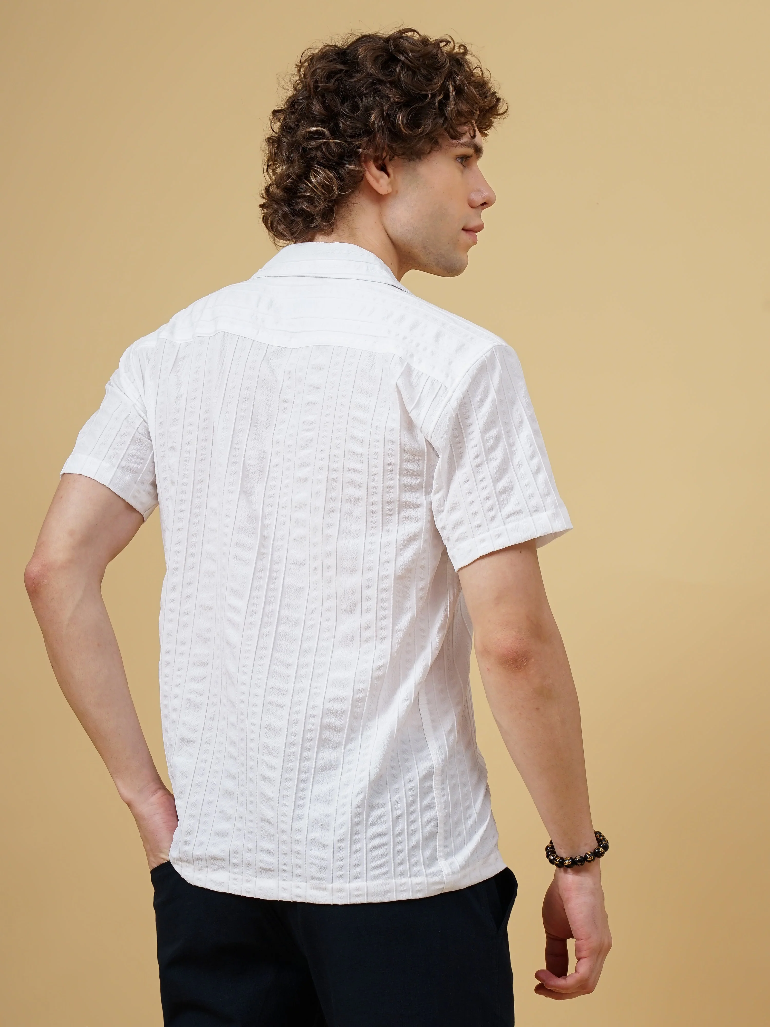 Men Strix Striped White Shirt - Image 3