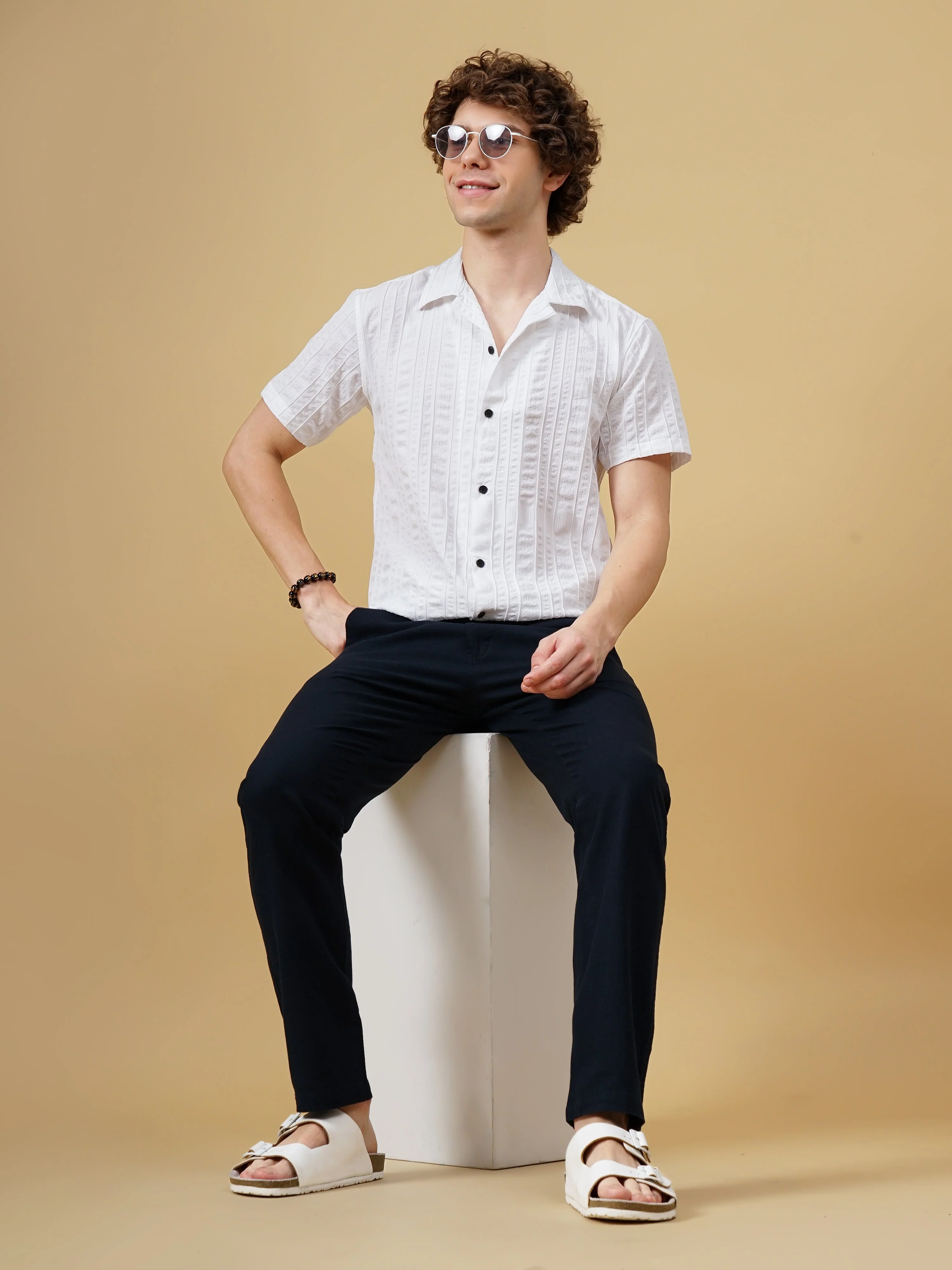 Men Strix Striped White Shirt - Image 5