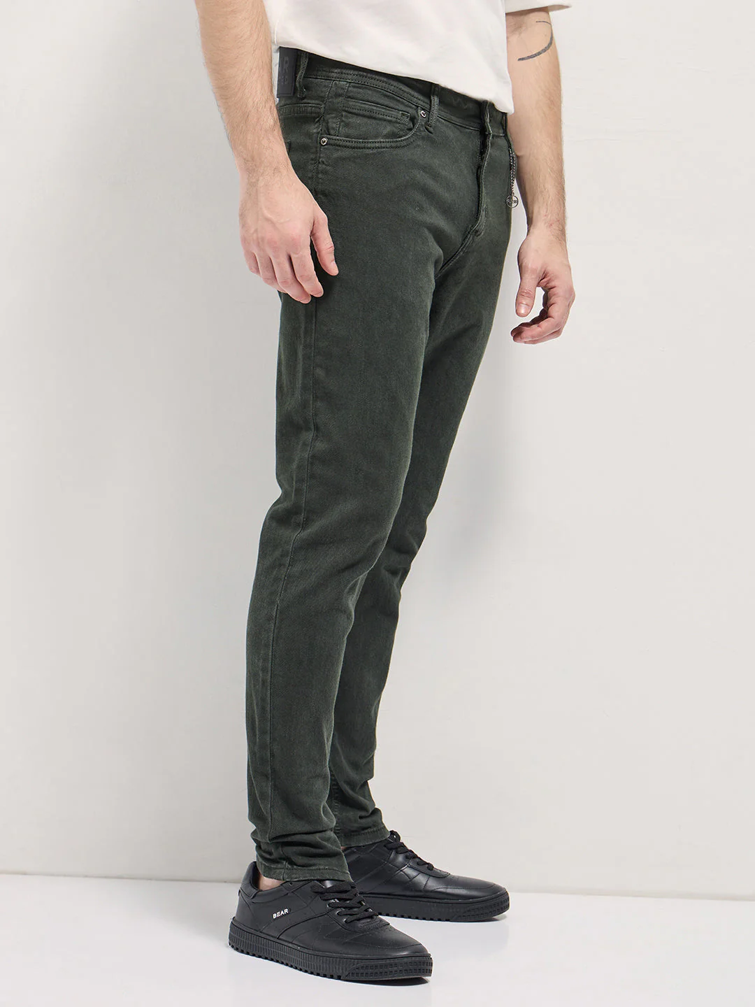 Men Stylish Dark Green Jeans - Image 3