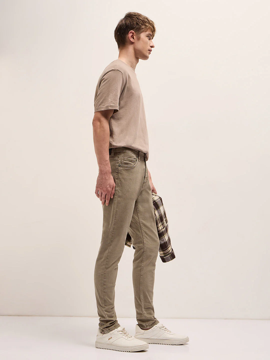 Men Stylish Khaki Jeans - Image 3