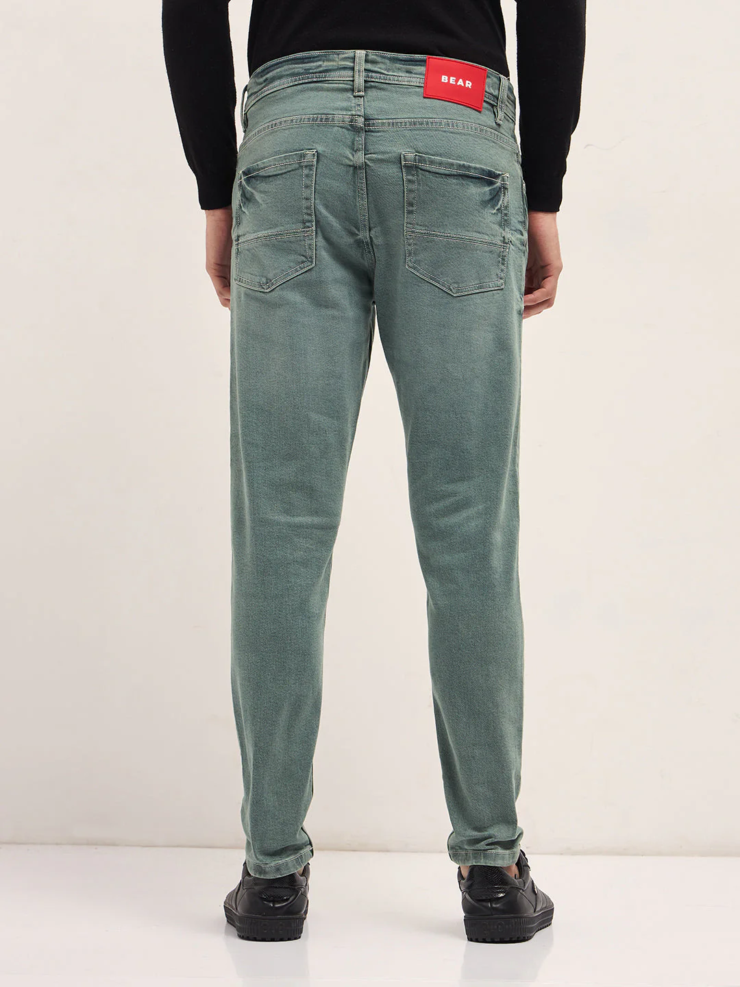 Men Stylish Olive Jeans - Image 2