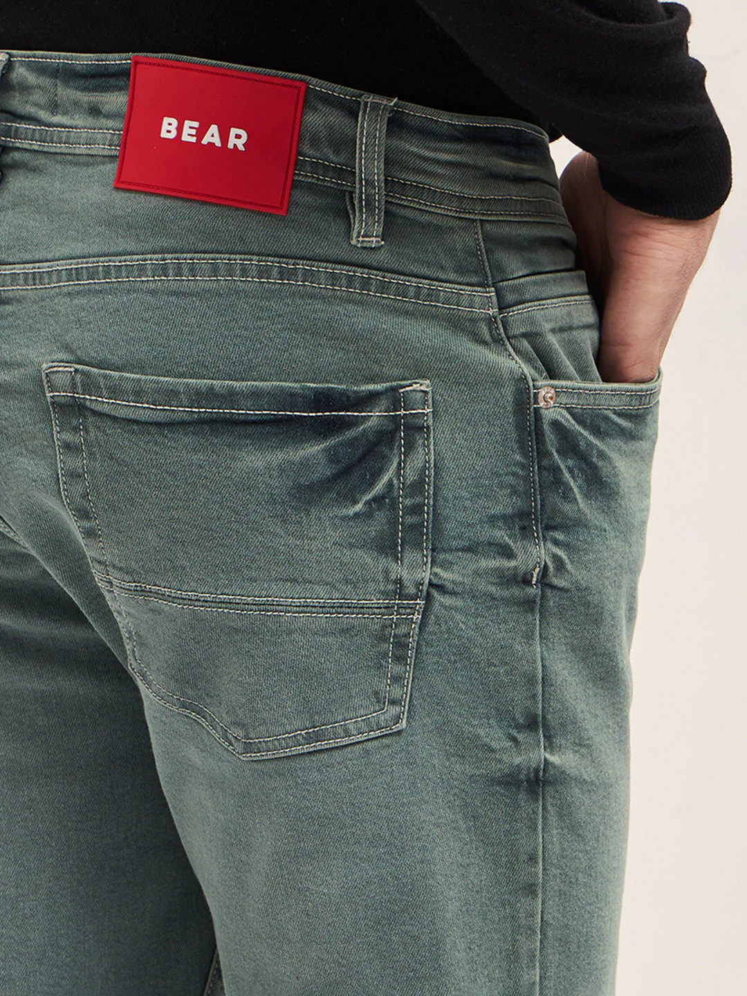 Men Stylish Olive Jeans - Image 6