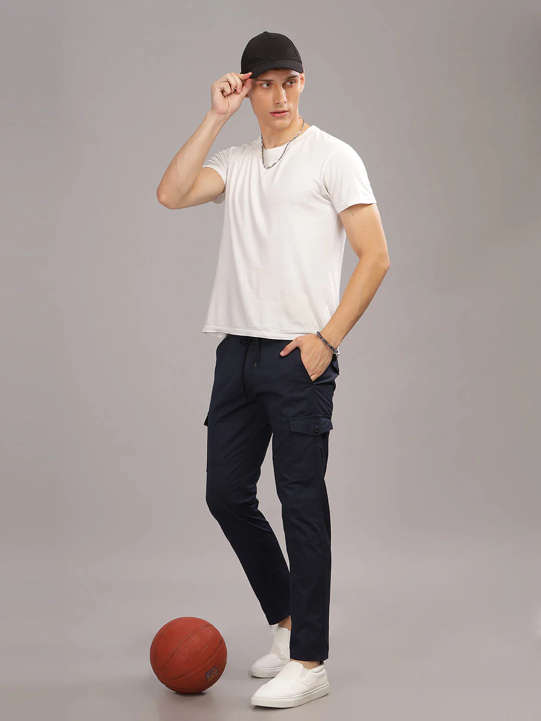 Men Suave Navy Cargo Pant - Image 2
