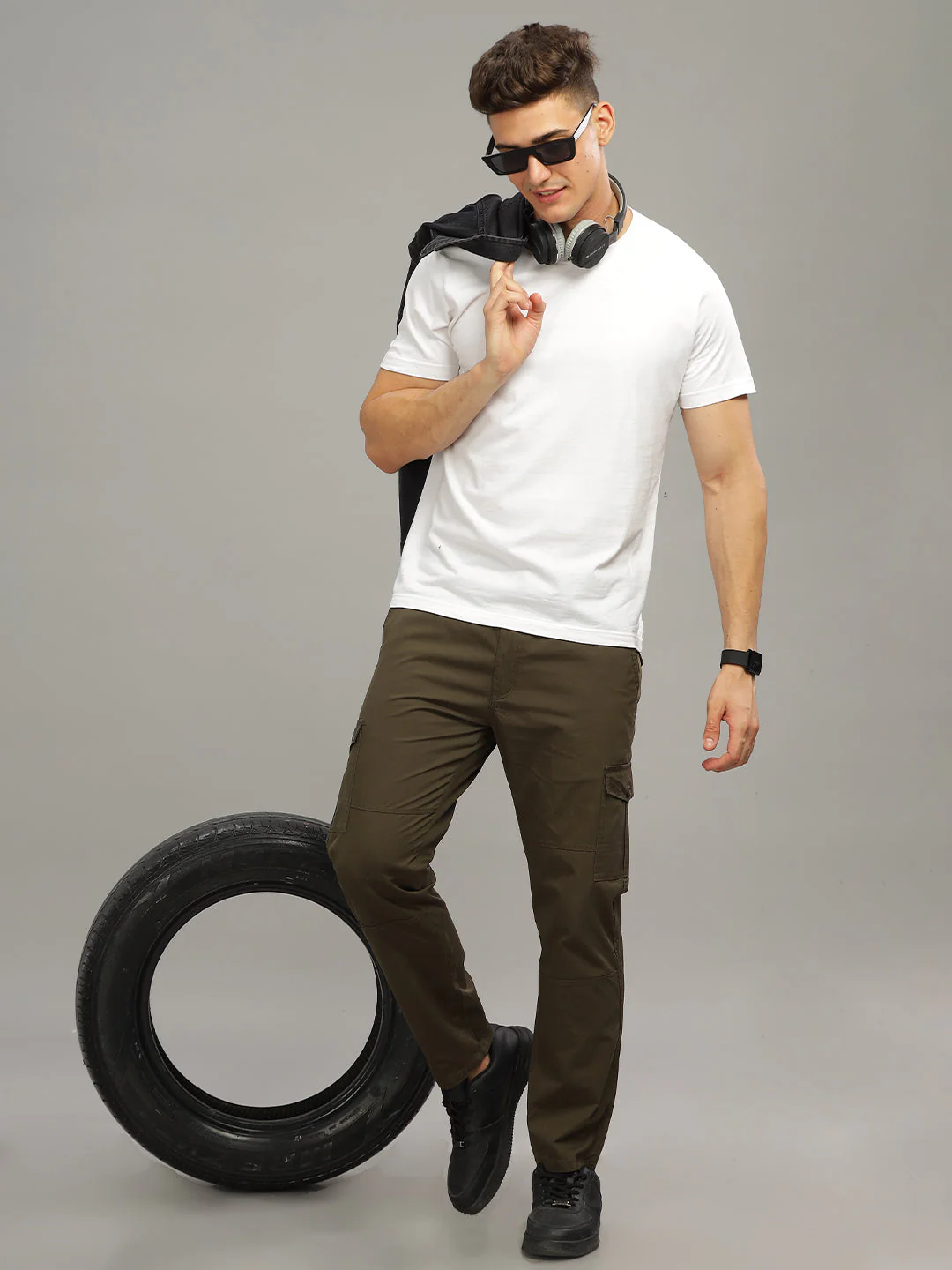 Men Suave Olive Cargo Pant - Image 2