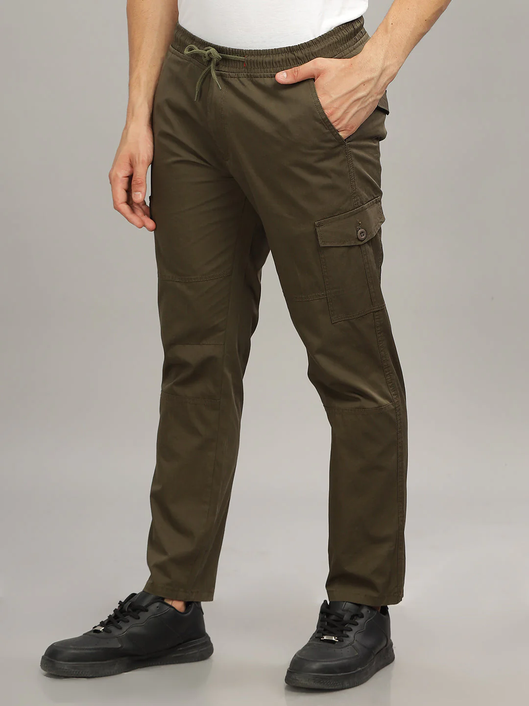 Men Suave Olive Cargo Pant - Image 4