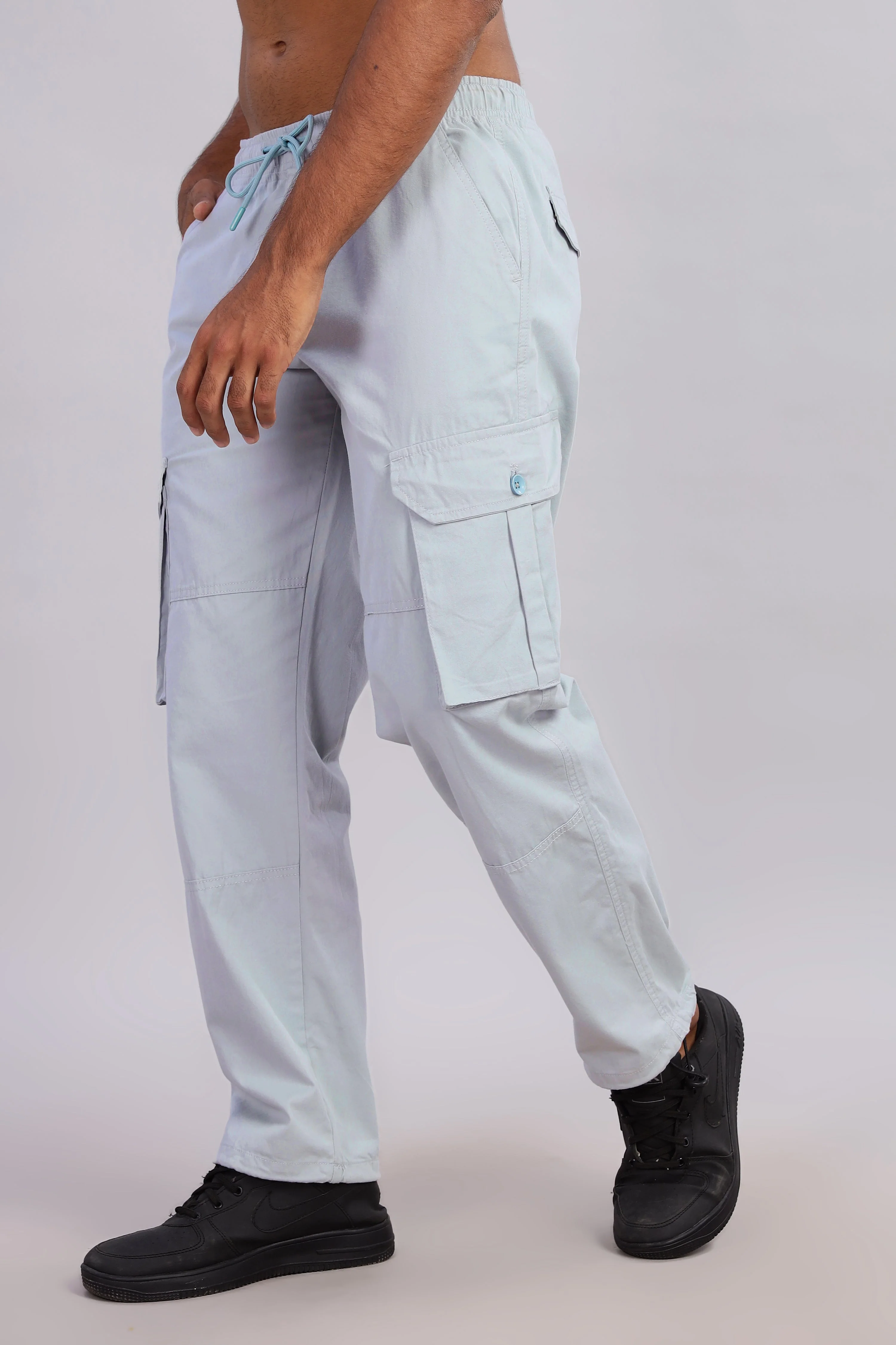 Men Sway Blue Parachute Cargo Pant - Image 3