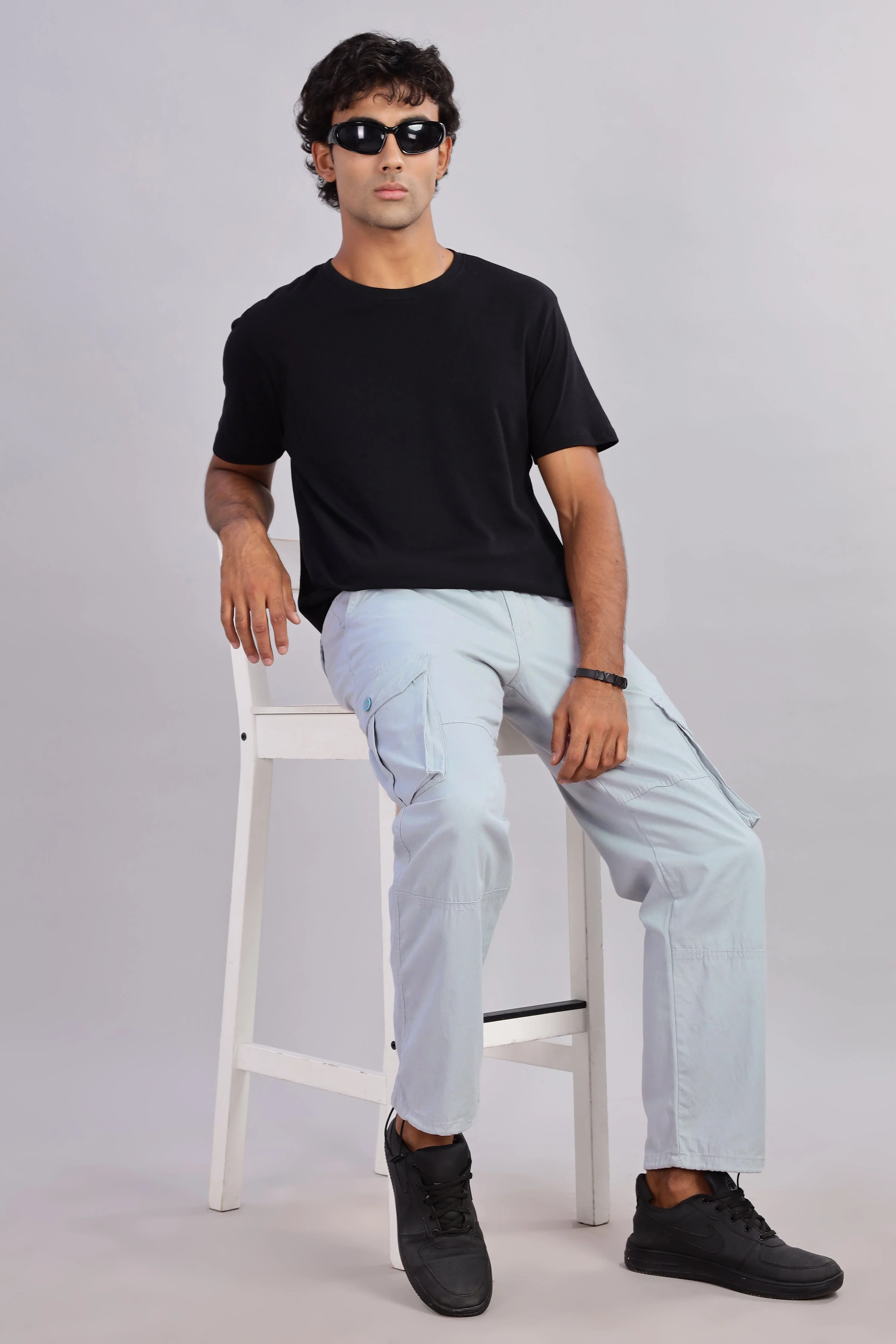 Men Sway Blue Parachute Cargo Pant - Image 5
