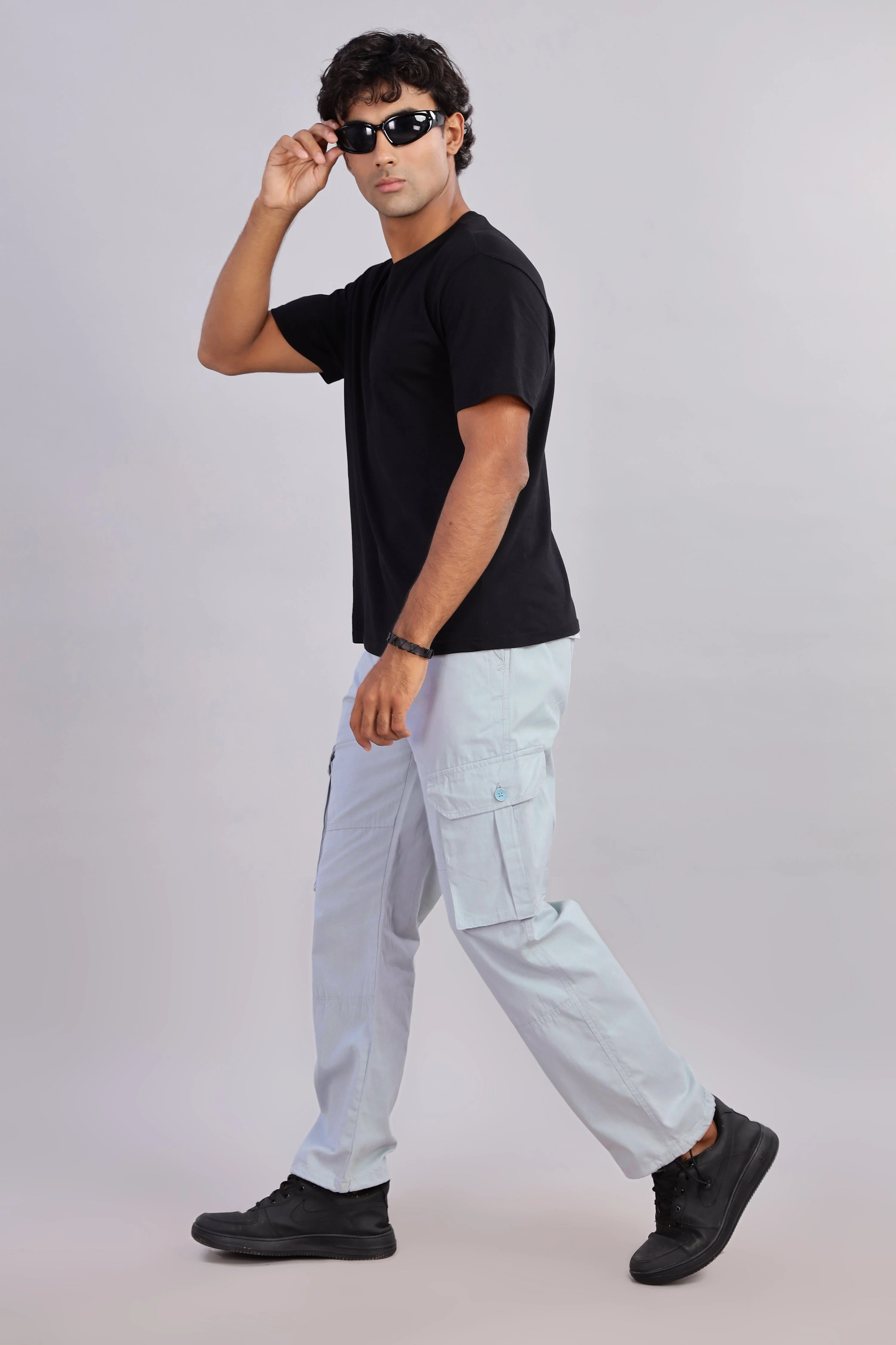 Men Sway Blue Parachute Cargo Pant - Image 6