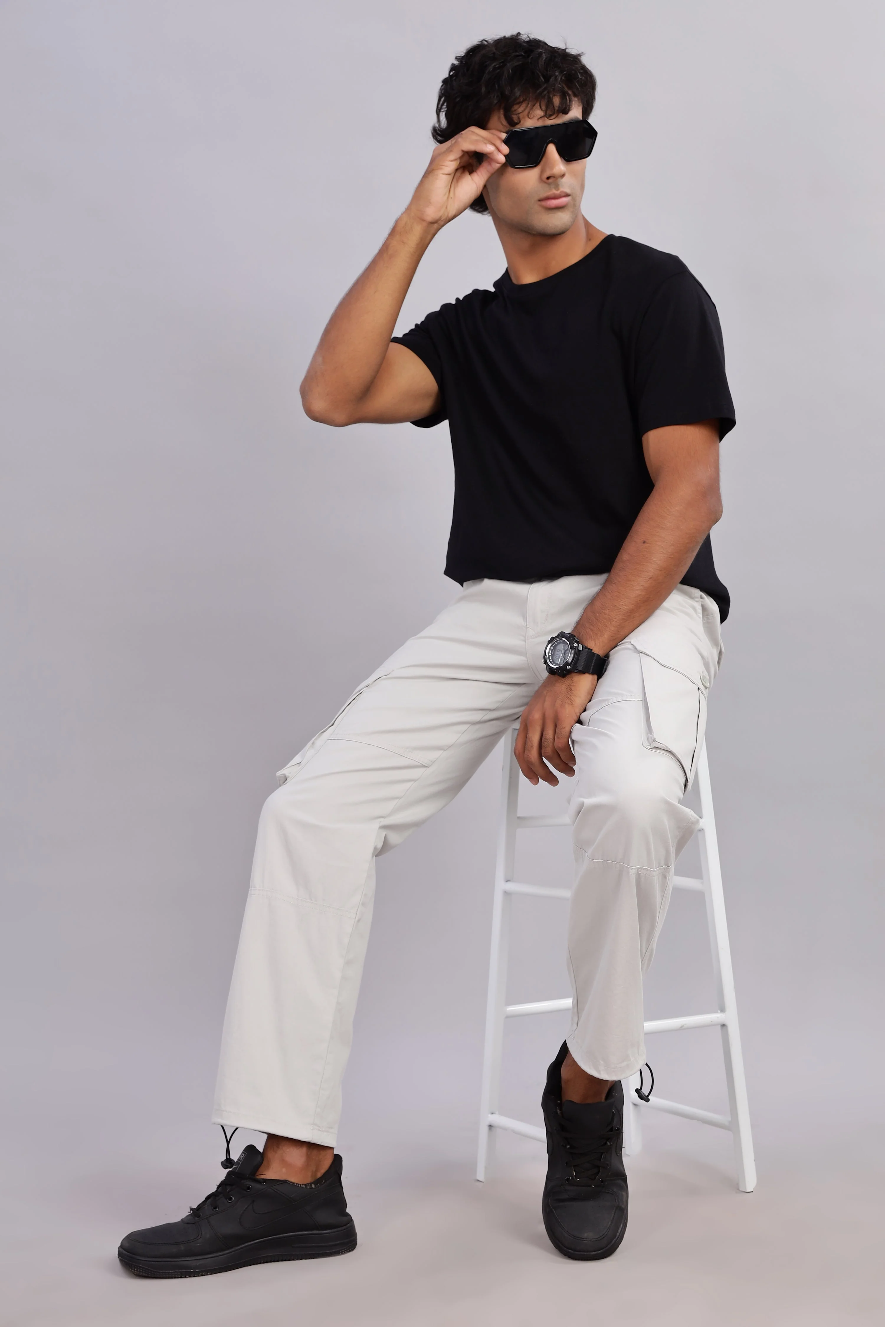 Men Sway Grey Parachute Cargo Pant - Image 6