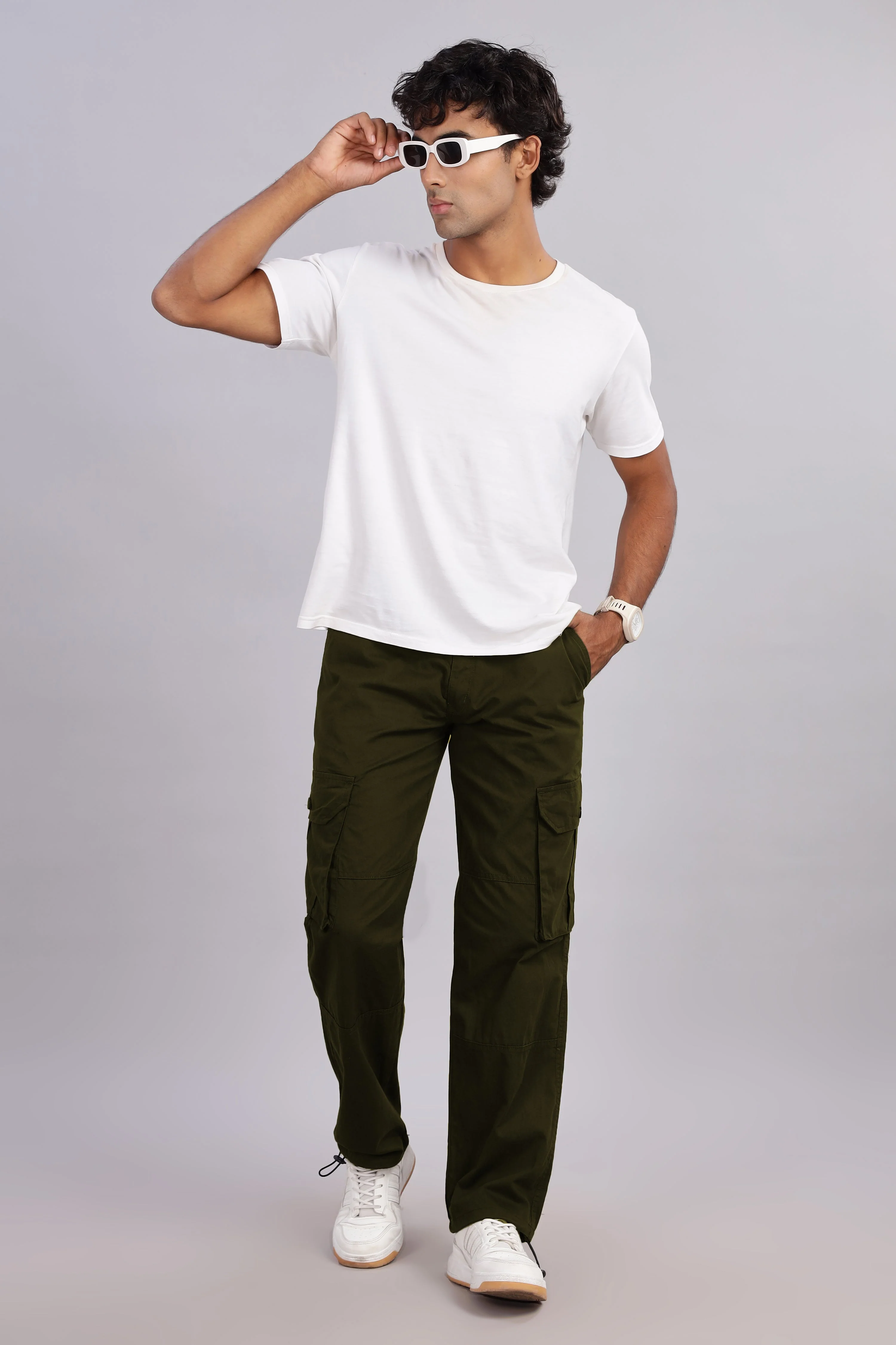 Men Sway Olive Parachute Cargo Pant - Image 6