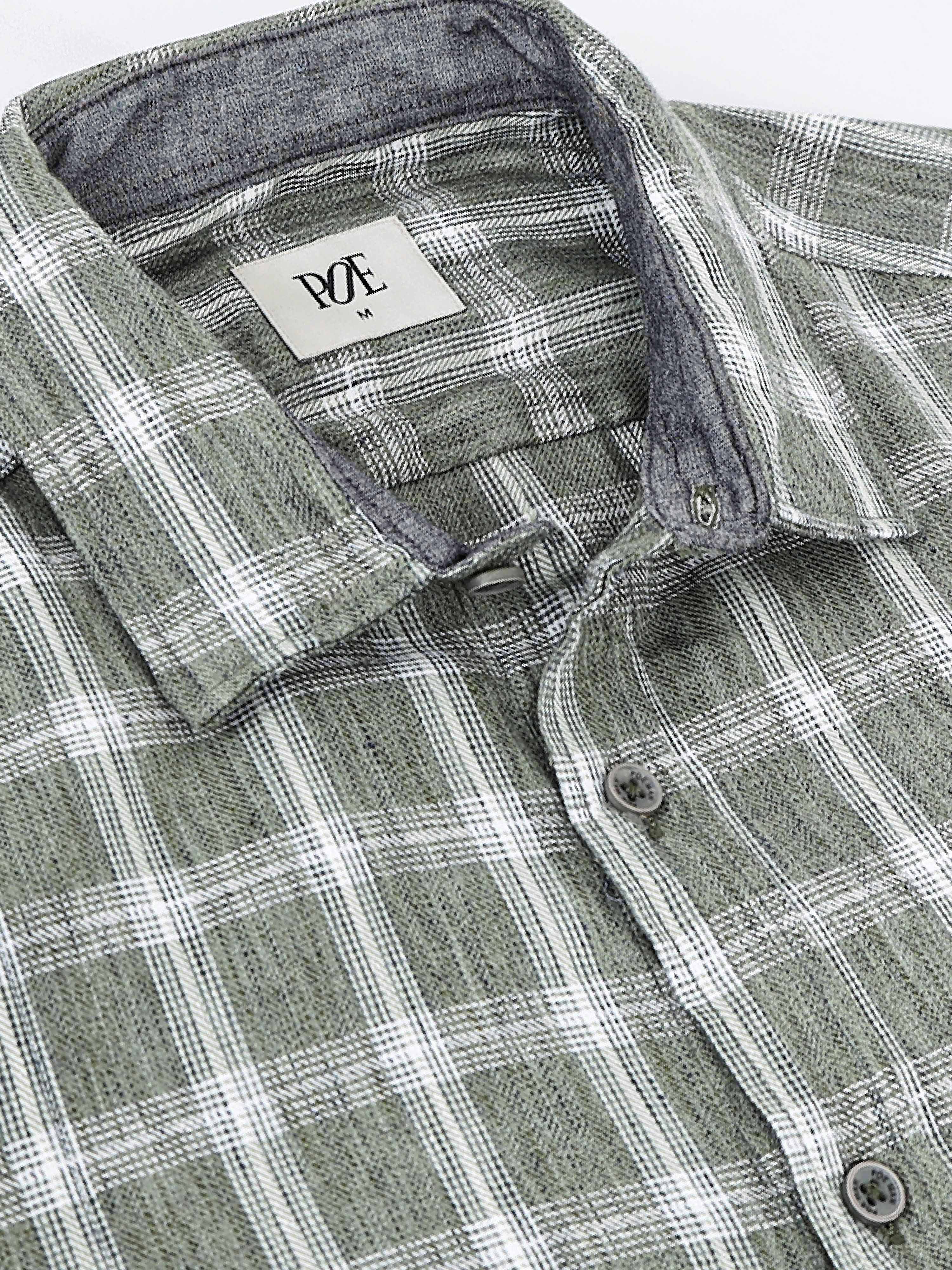 Men Syria Cotton Linen Check Shirt - Image 2