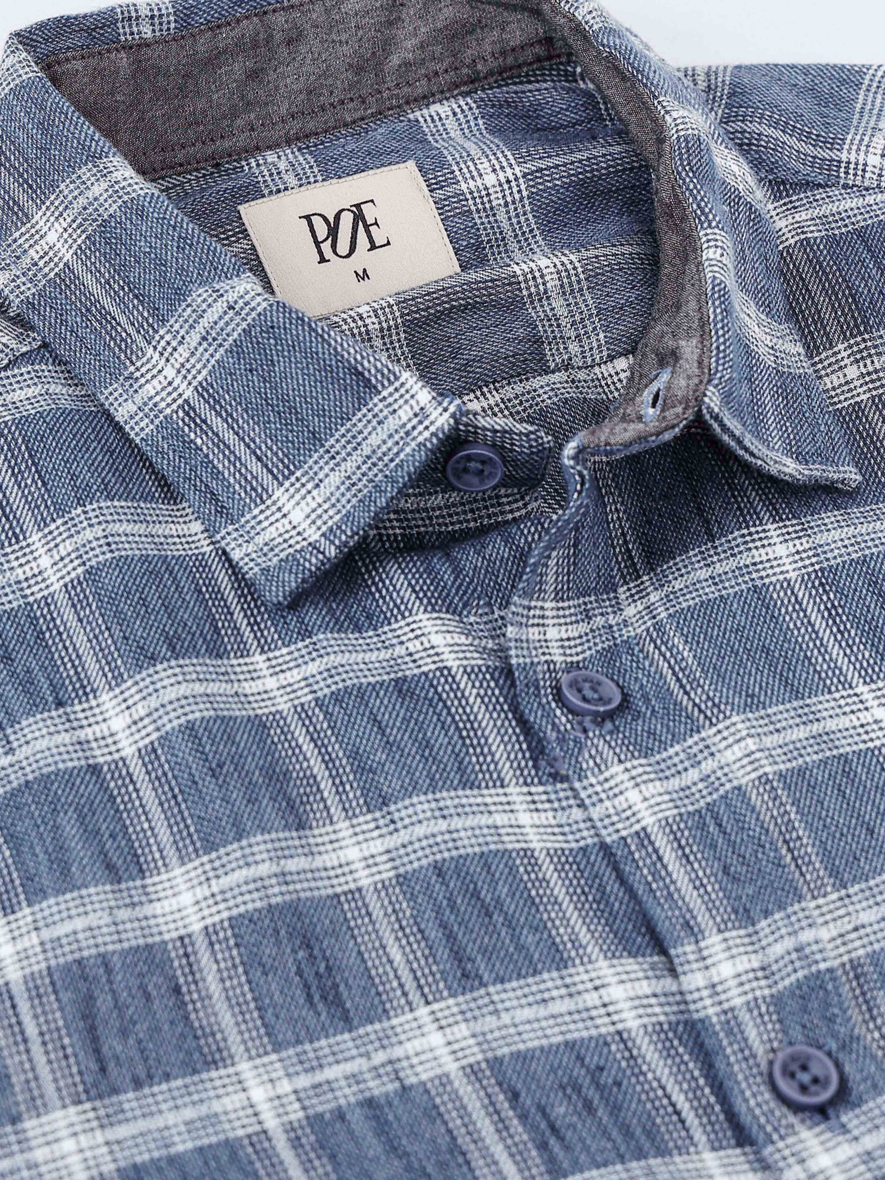 Men Syria Cotton Linen Check Shirt - Image 2