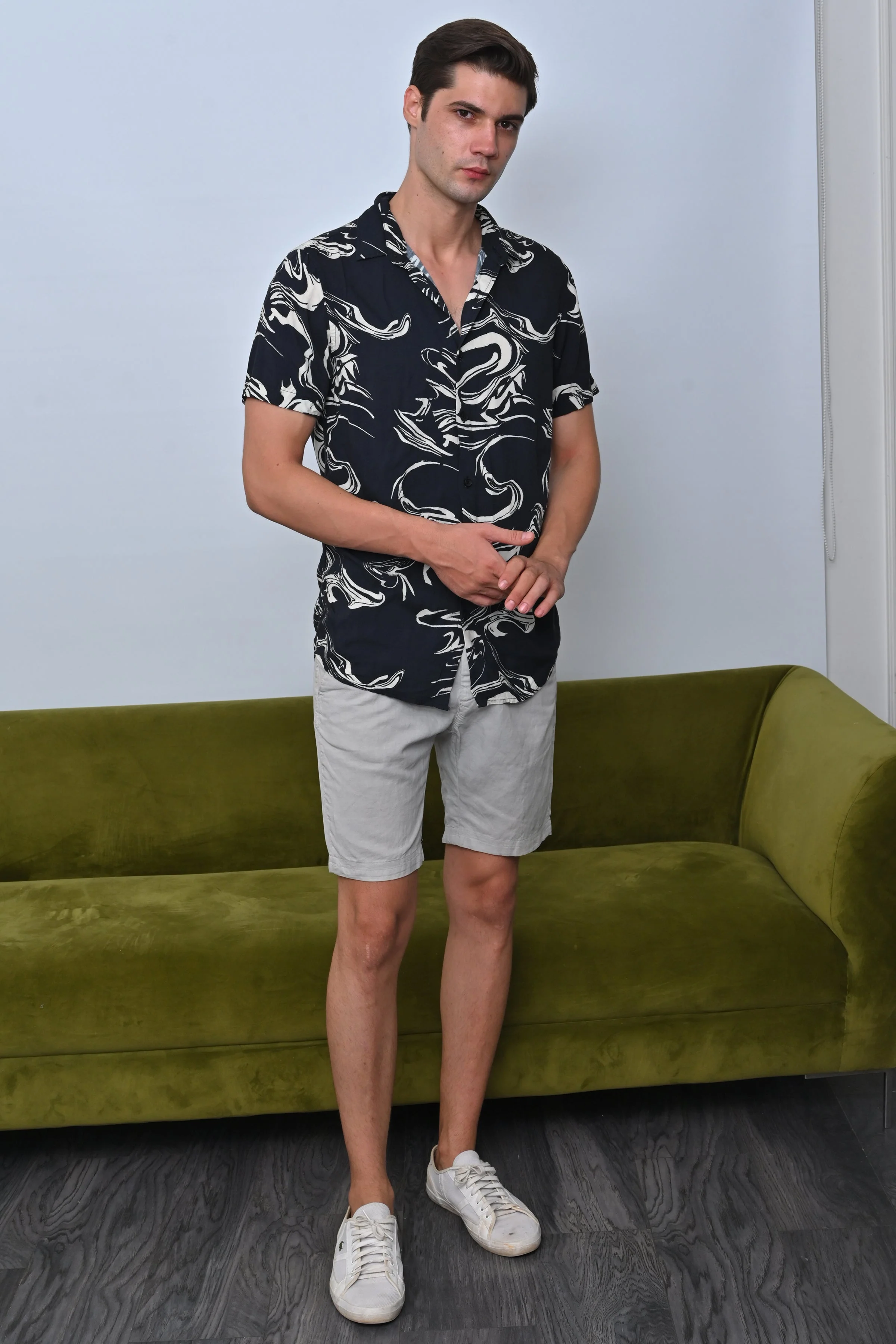 Men Tasgall Printed Shirt Black Fun - Image 5