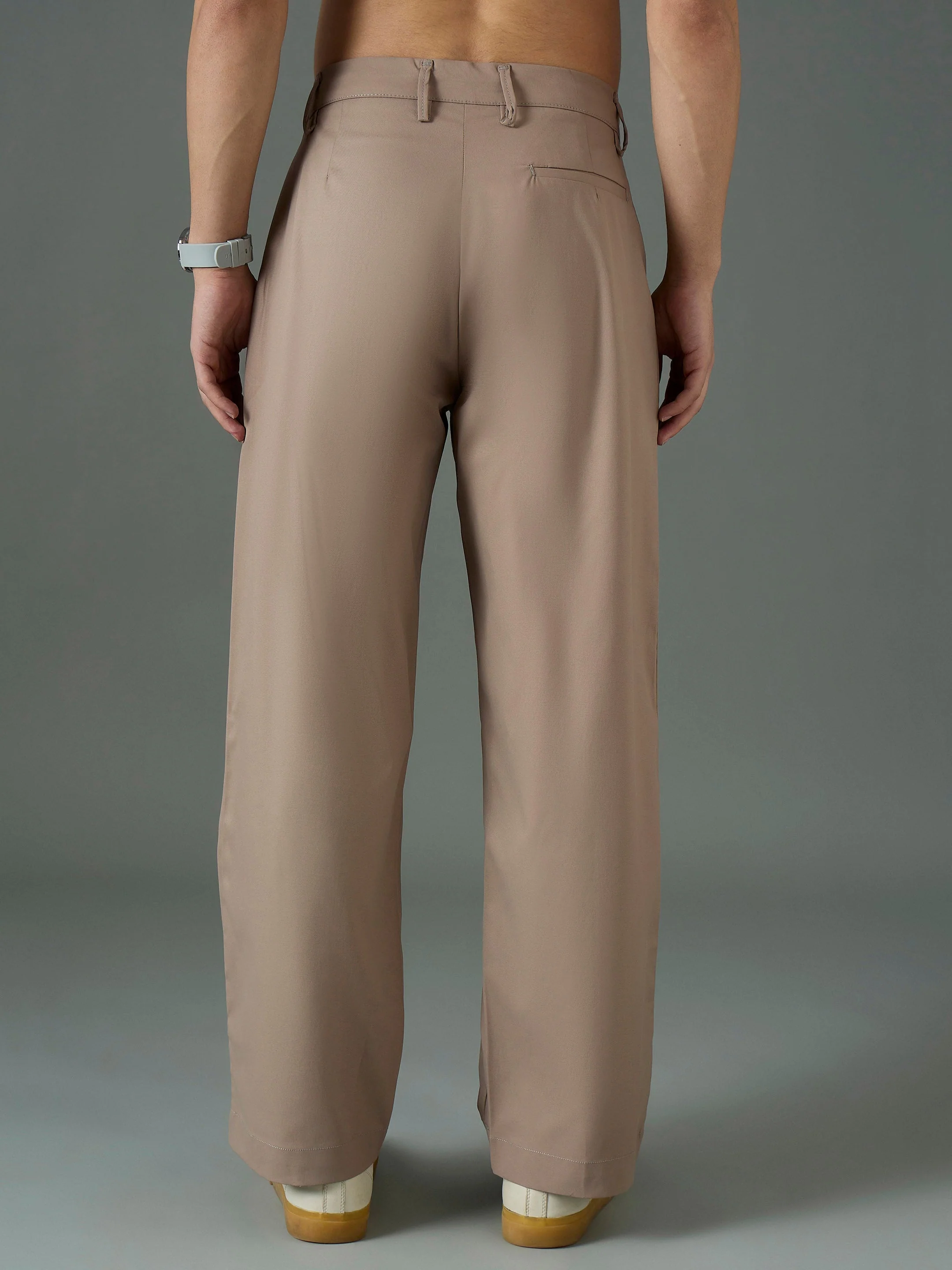 Men Taupe Front Dori Relax Fit Korean Trouser - Image 5