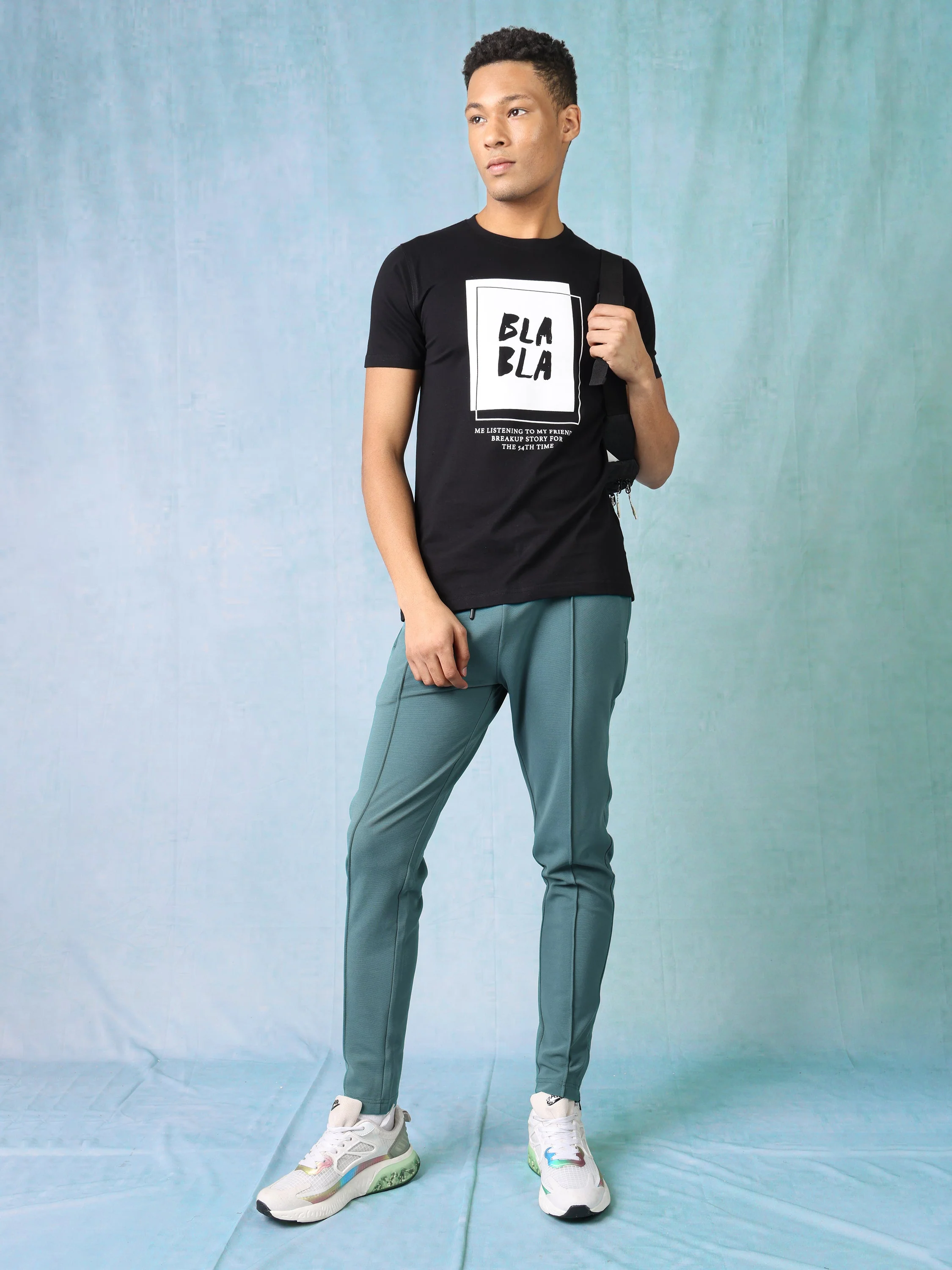 Men Teal Comfort Fit Track Pant - Image 2