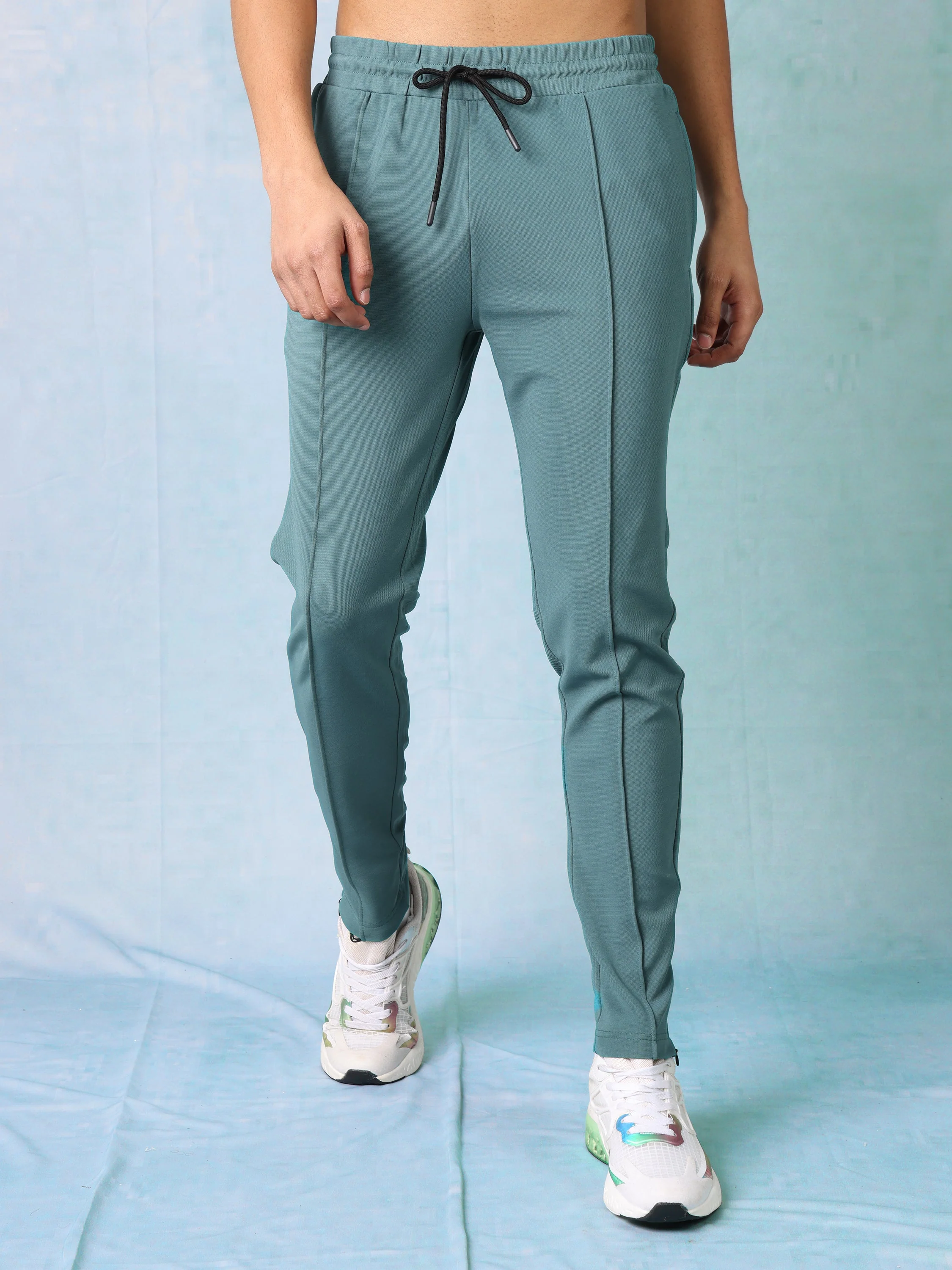 Men Teal Comfort Fit Track Pant - Image 4