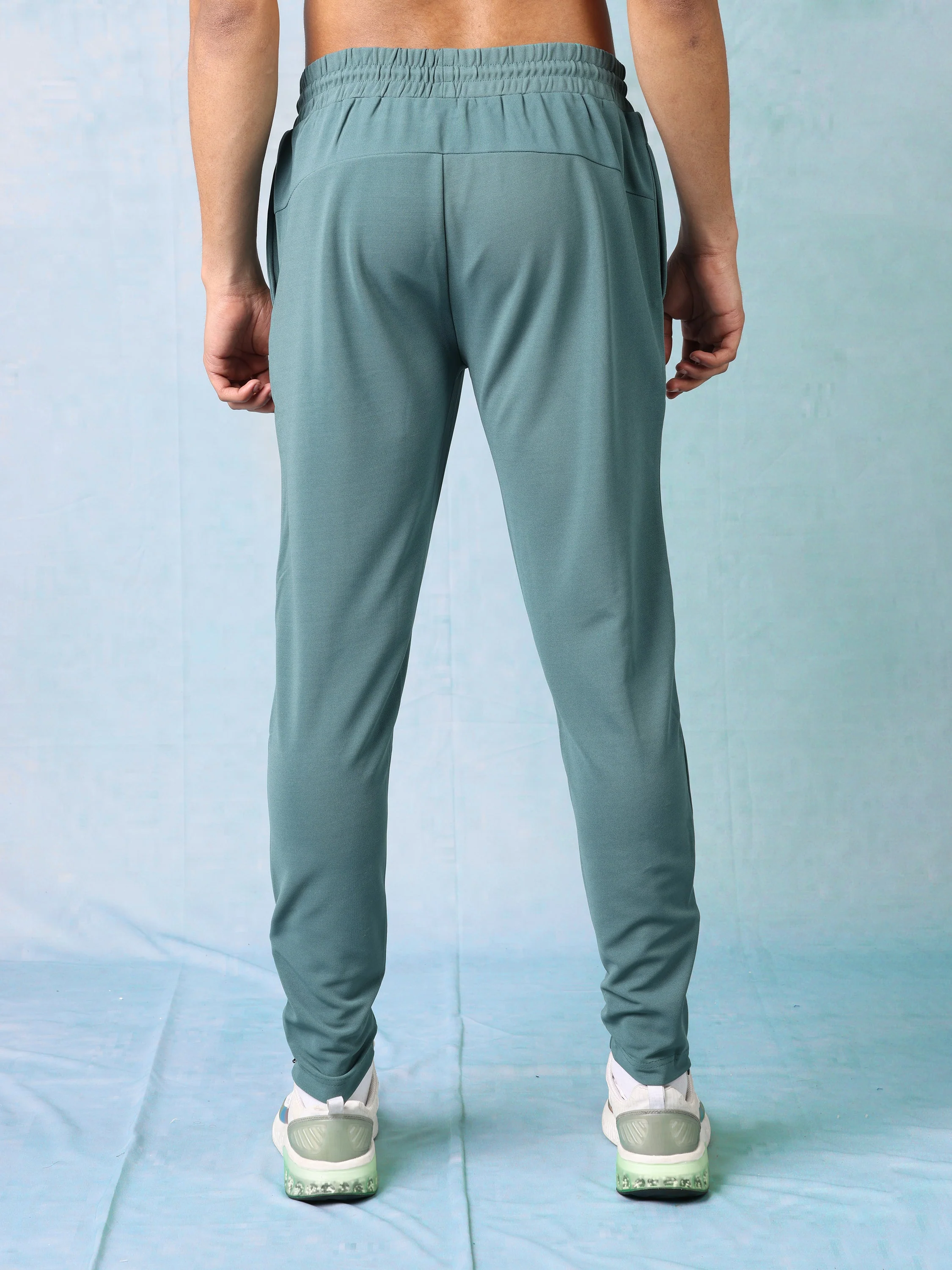 Men Teal Comfort Fit Track Pant - Image 5