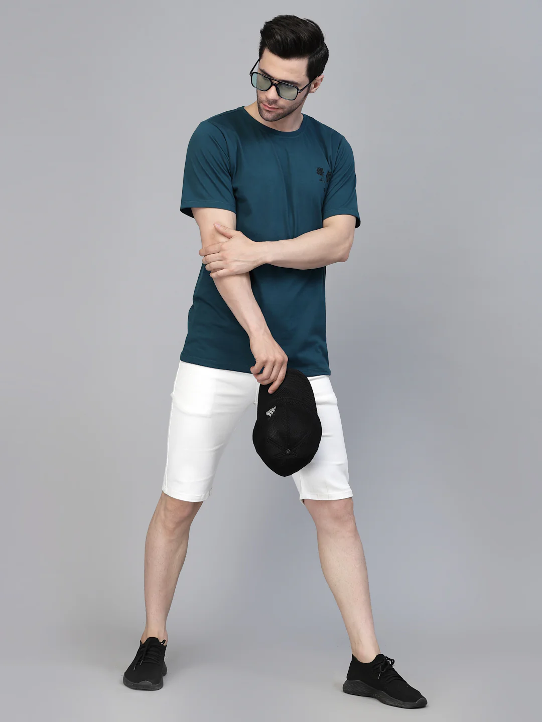 Men Teal Oversized Printed T-shirt - Image 3