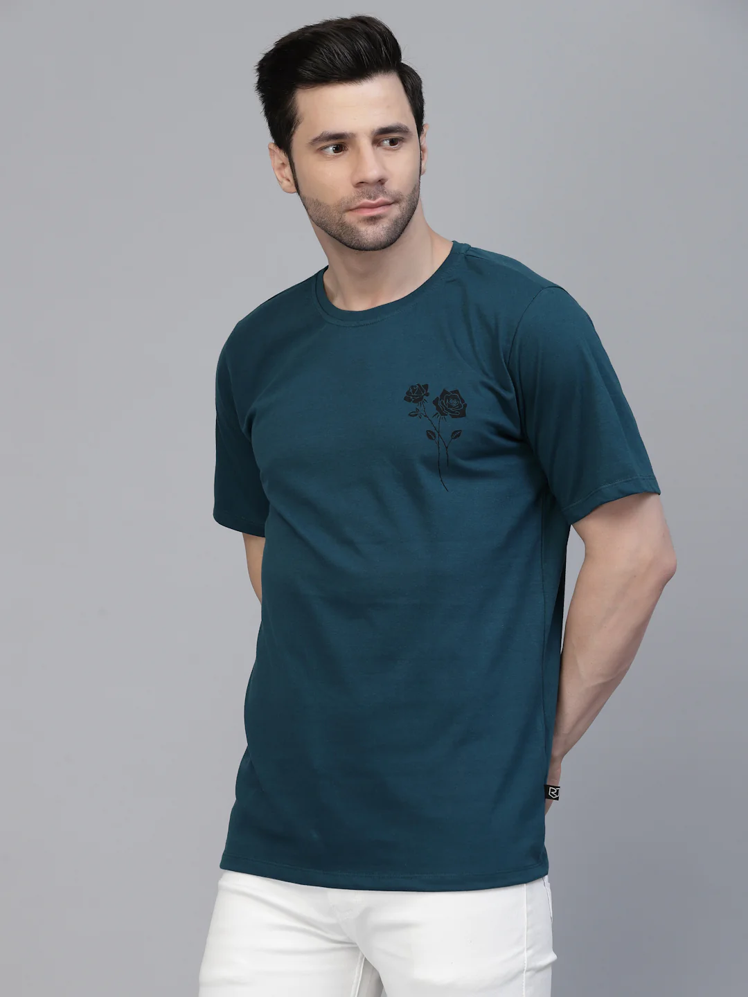 Men Teal Oversized Printed T-shirt - Image 4