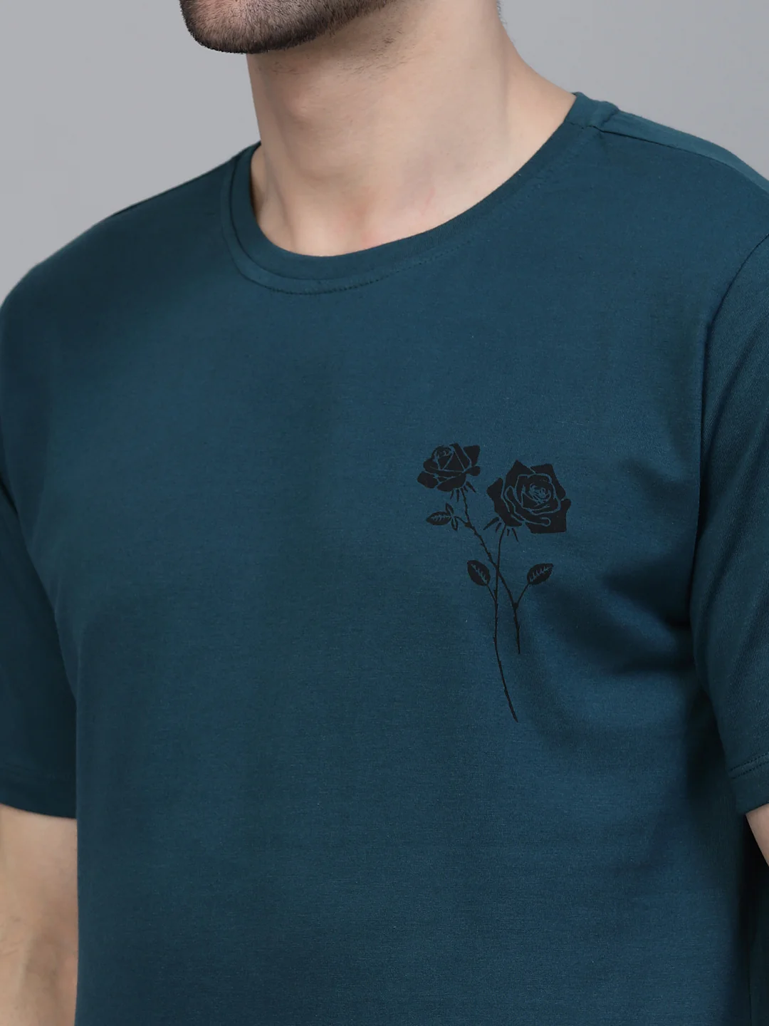 Men Teal Oversized Printed T-shirt - Image 6