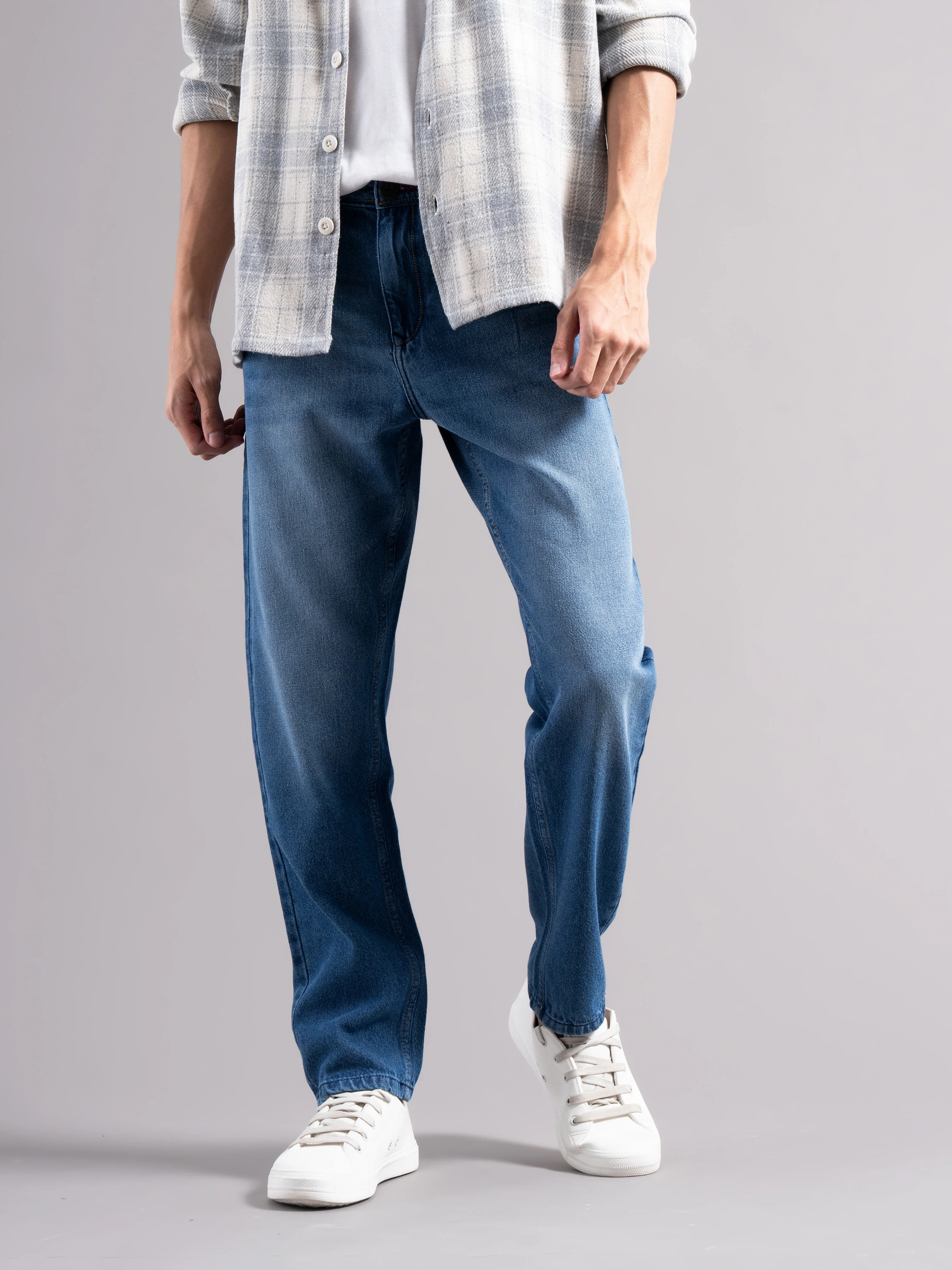 Men Teal Regular Fit Jeans - Image 7