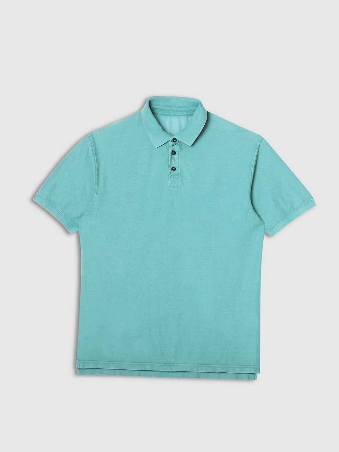Men Teal Drop Shoulder Oversize Polo T-Shirt - Image 7