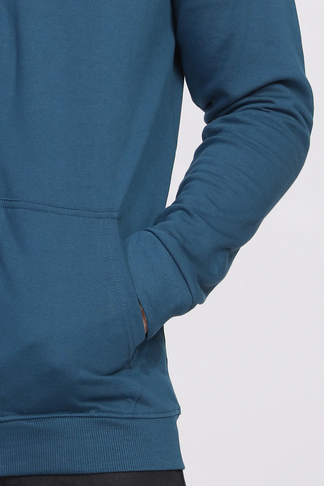Men Teal Sweatshirt With Zipper Hoodies - Image 5