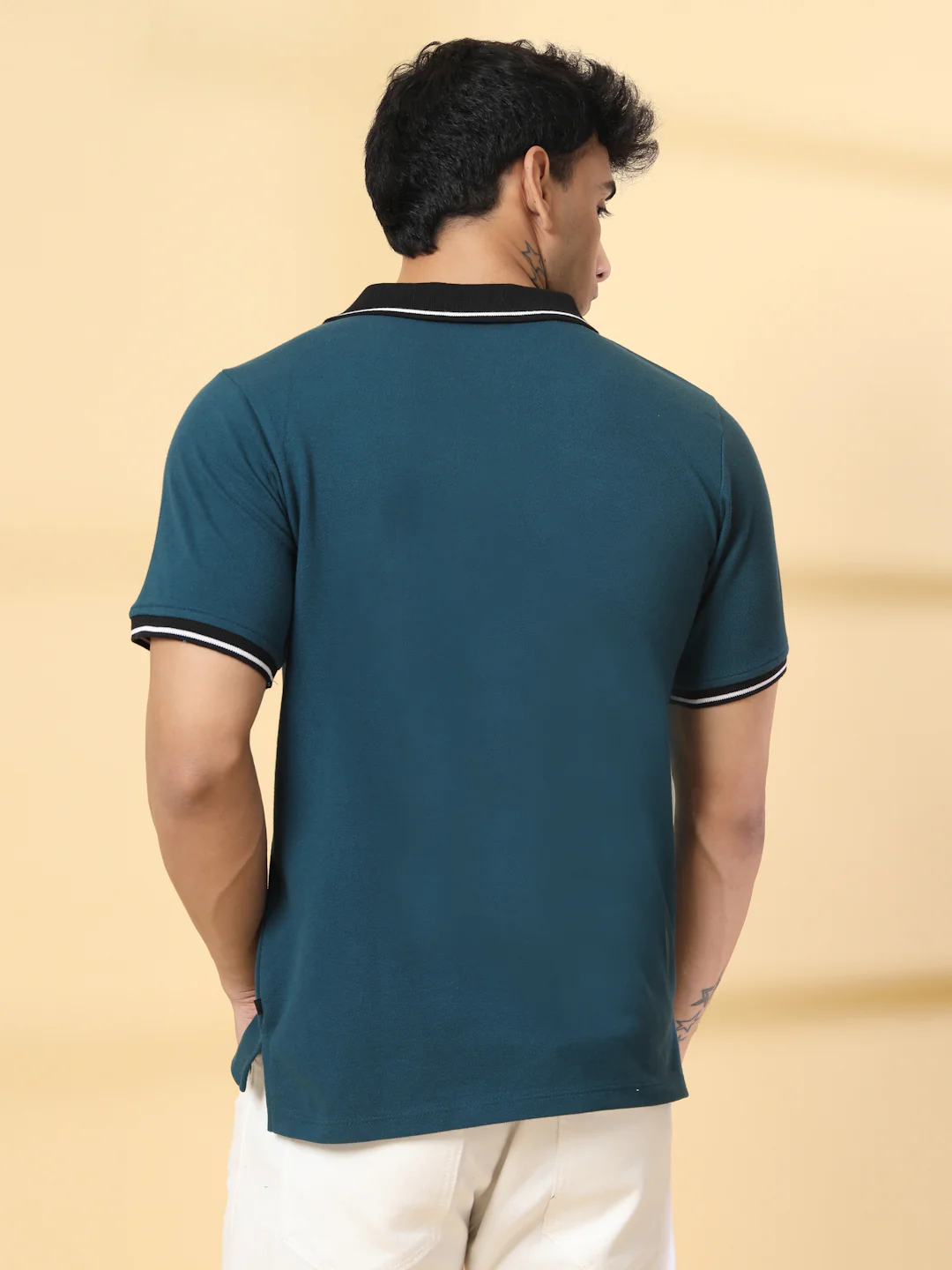 Men Teal Urban Classic Polo T-Shirt - Image 5