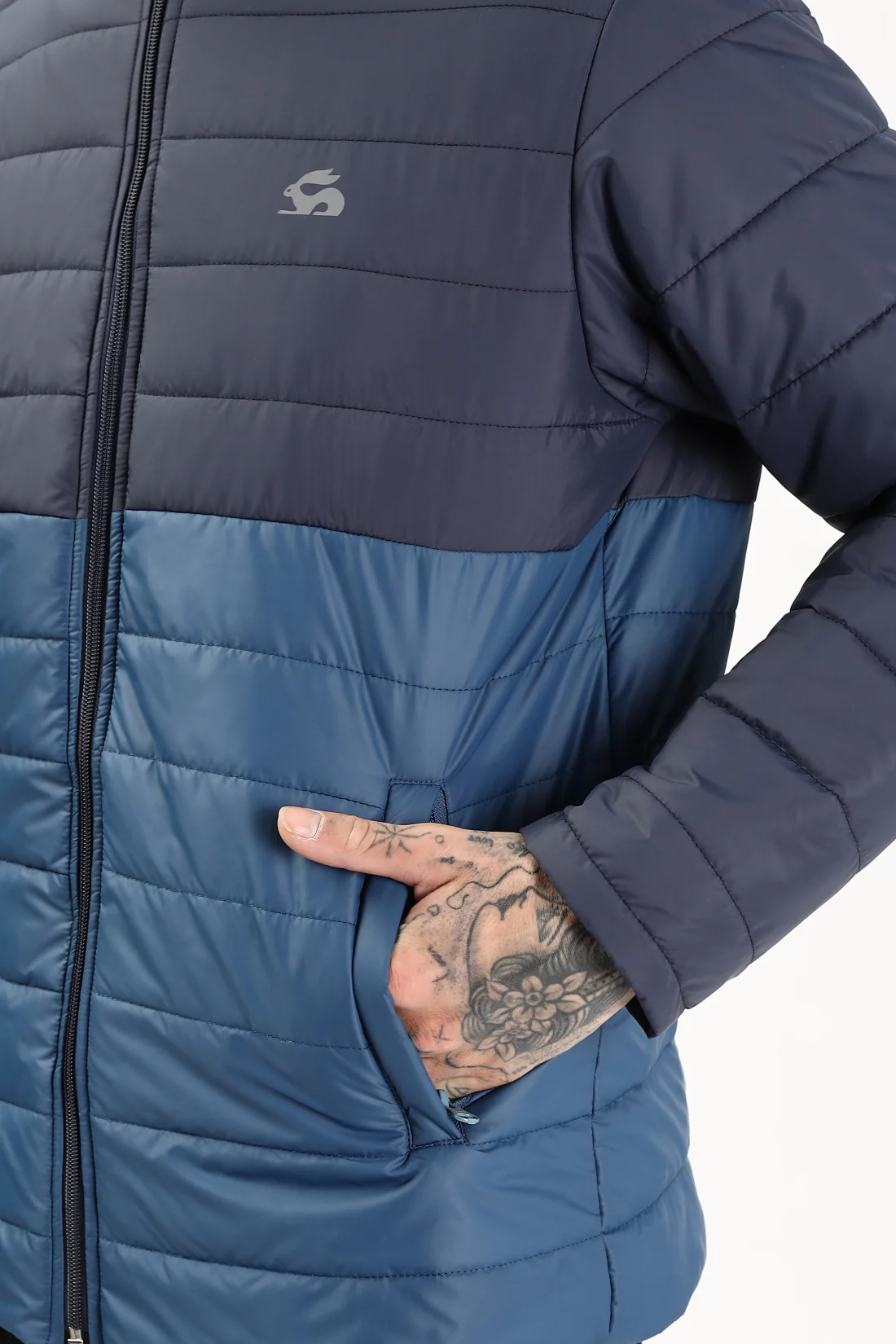 Men Teal Winter Ready Bomber Jacket - Image 5