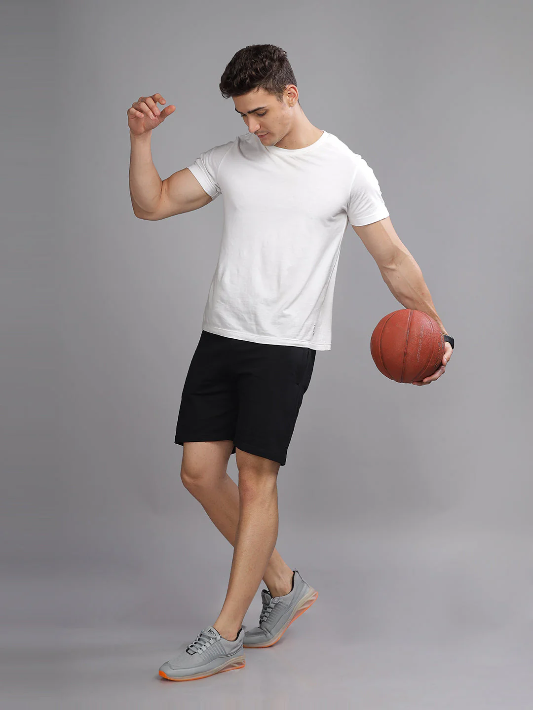 Men Terry Black Shorts - Image 2