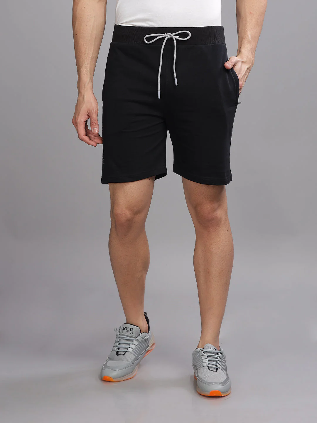 Men Terry Black Shorts - Image 4