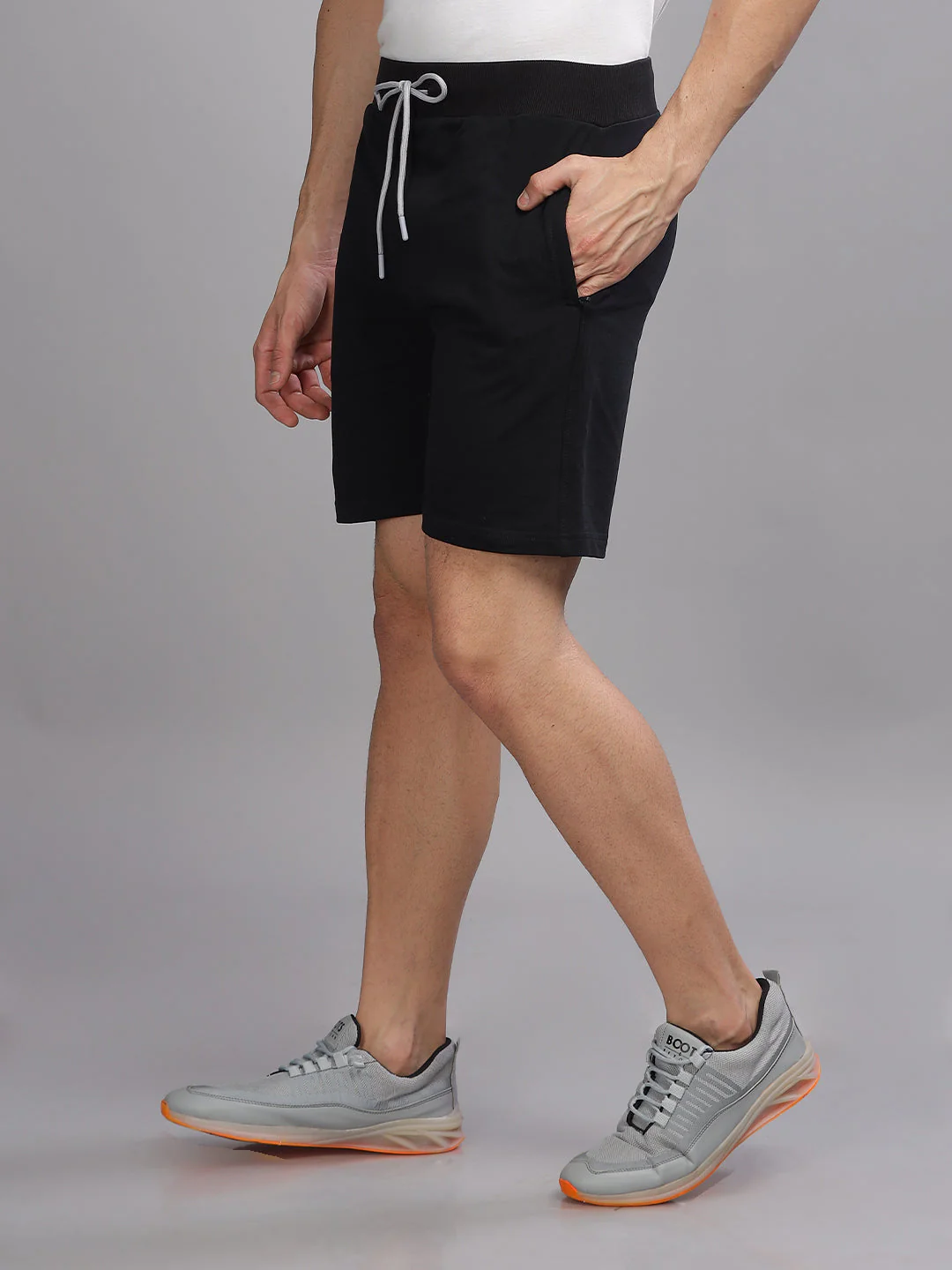 Men Terry Black Shorts - Image 5