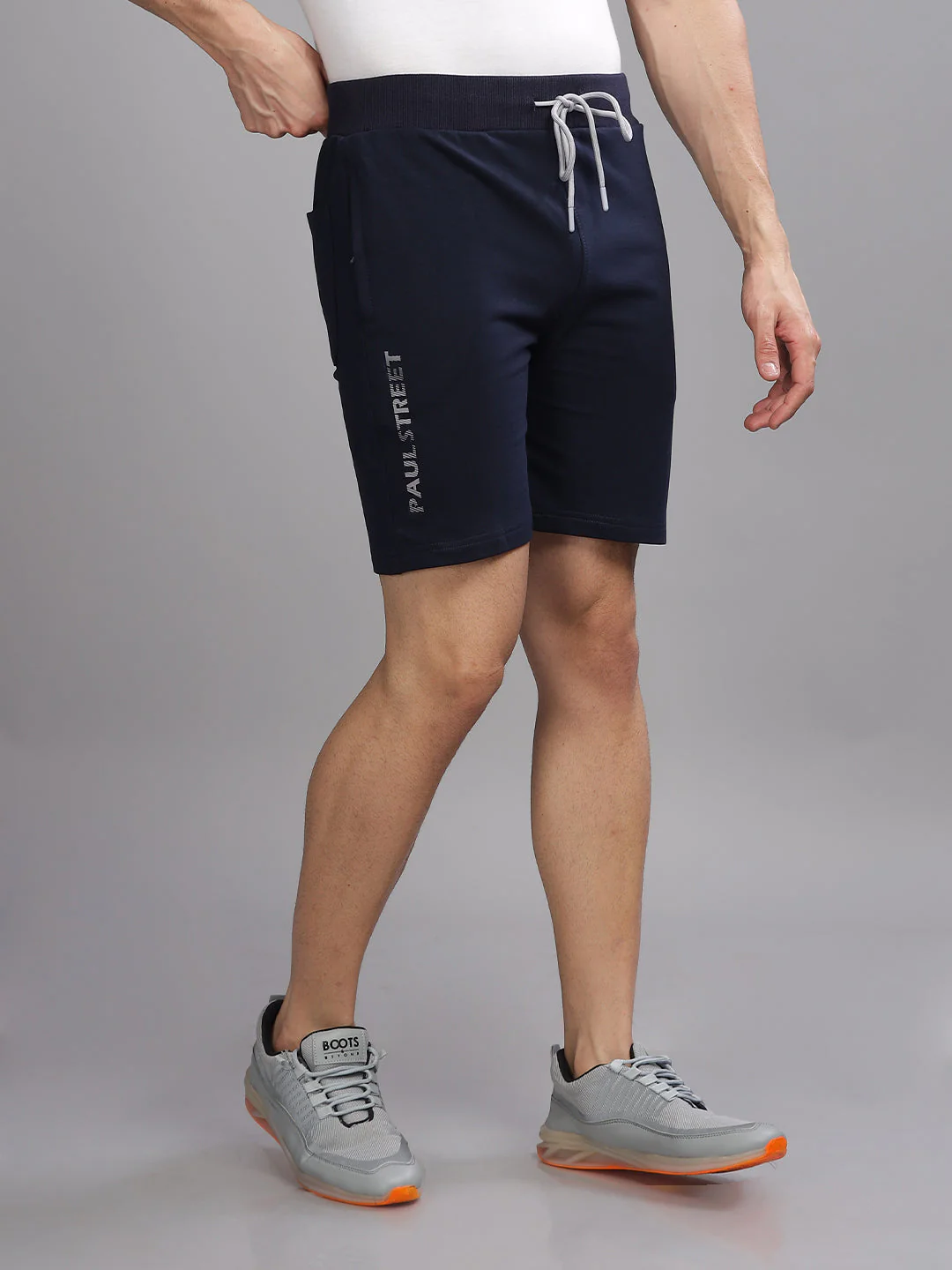 Men Terry Navy Shorts