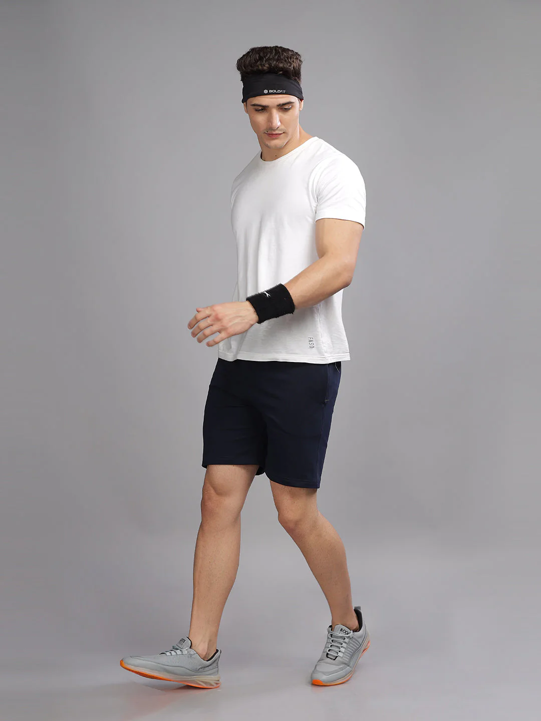 Men Terry Navy Shorts - Image 2