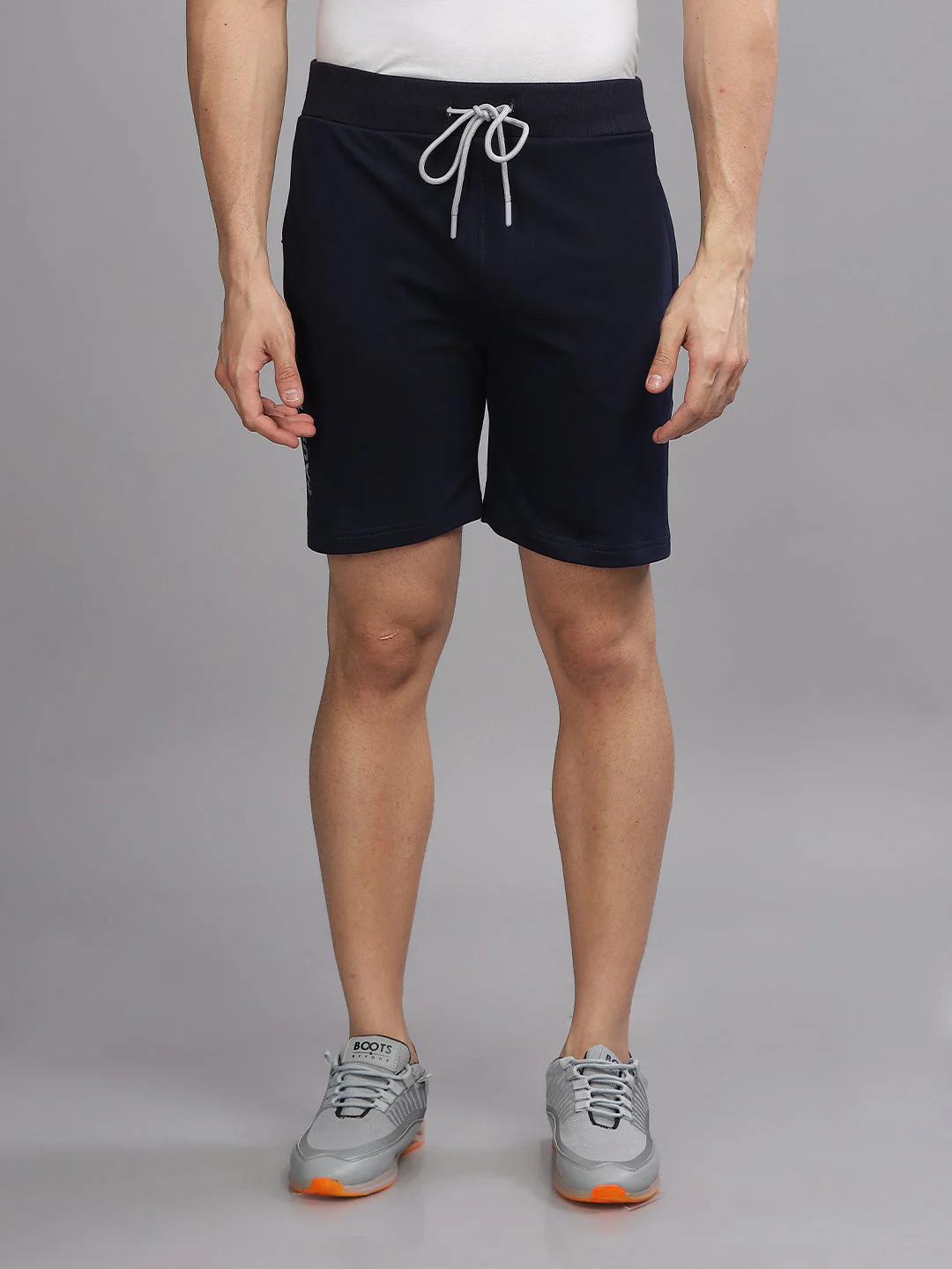 Men Terry Navy Shorts - Image 4