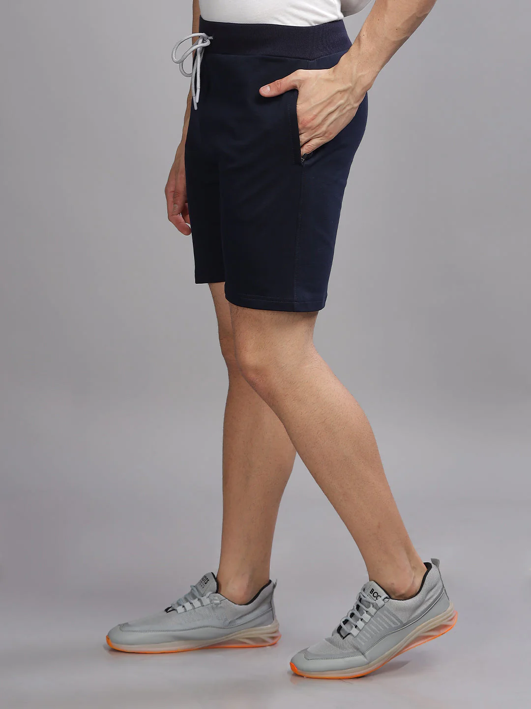 Men Terry Navy Shorts - Image 7