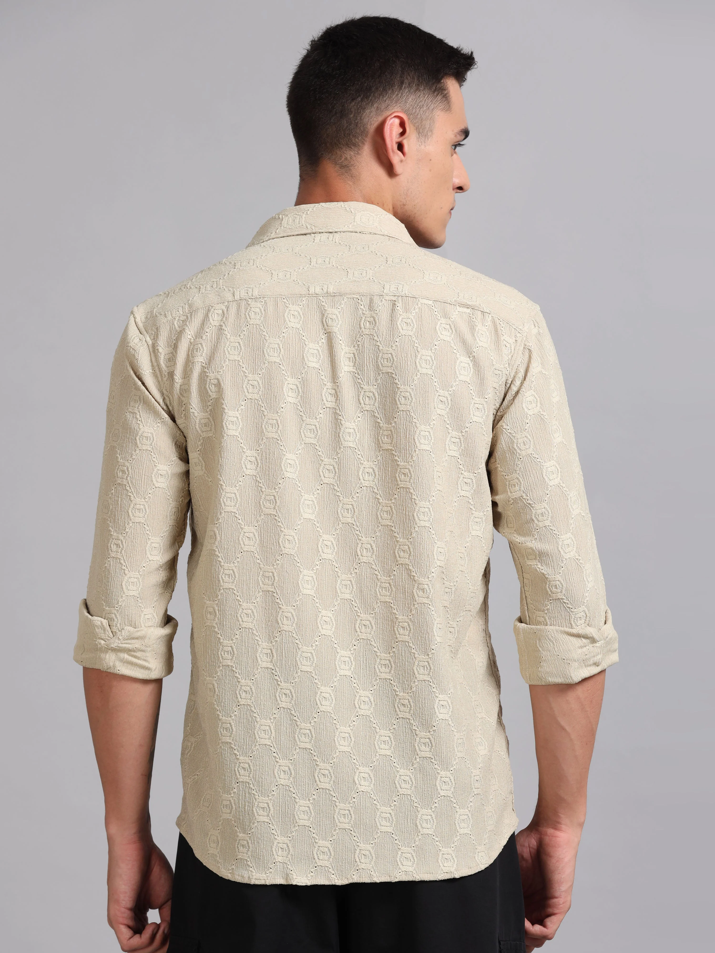 Men Texlink Beige Shirt - Image 2