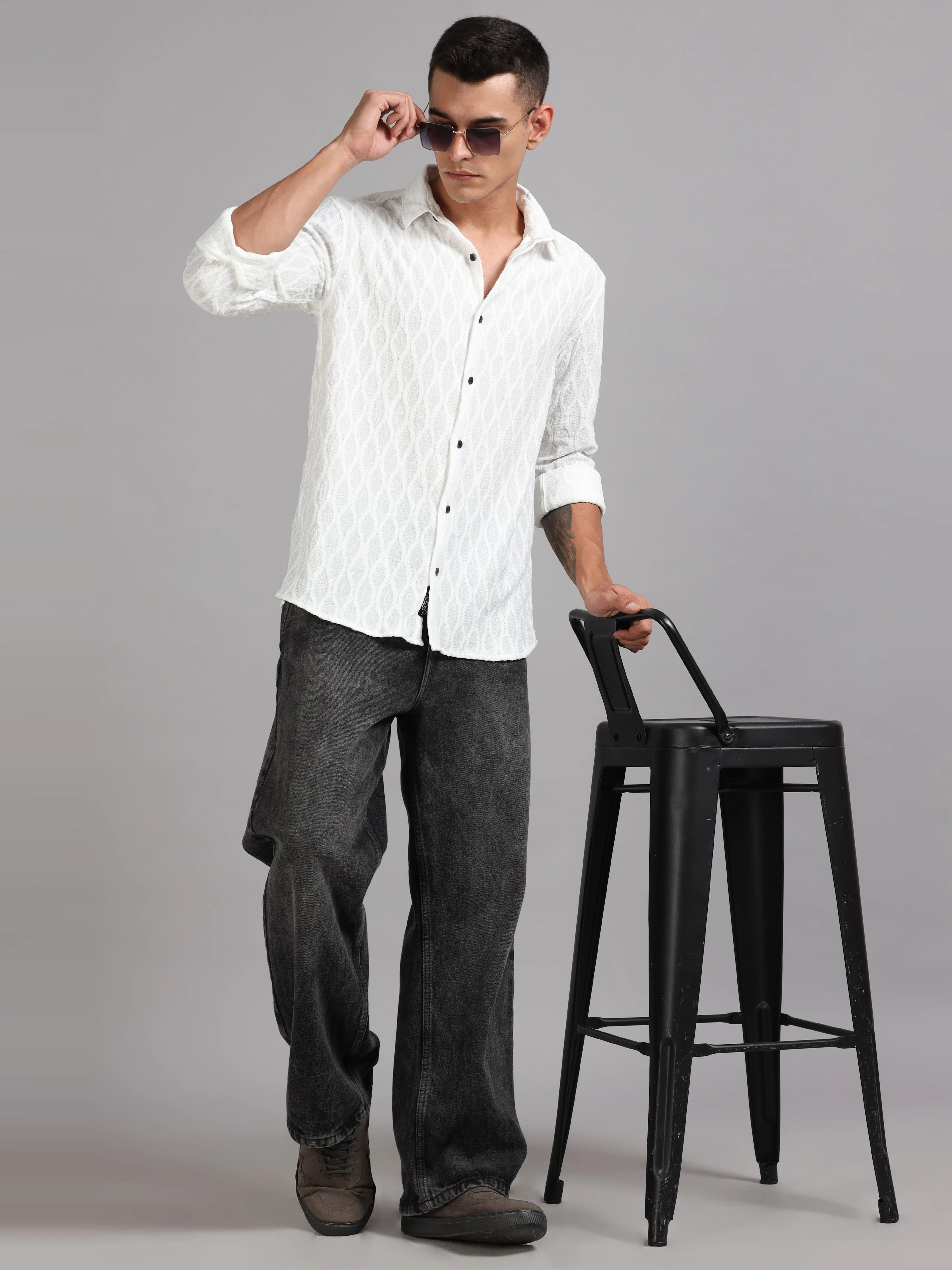 Men Texlink Beige Shirt - Image 6