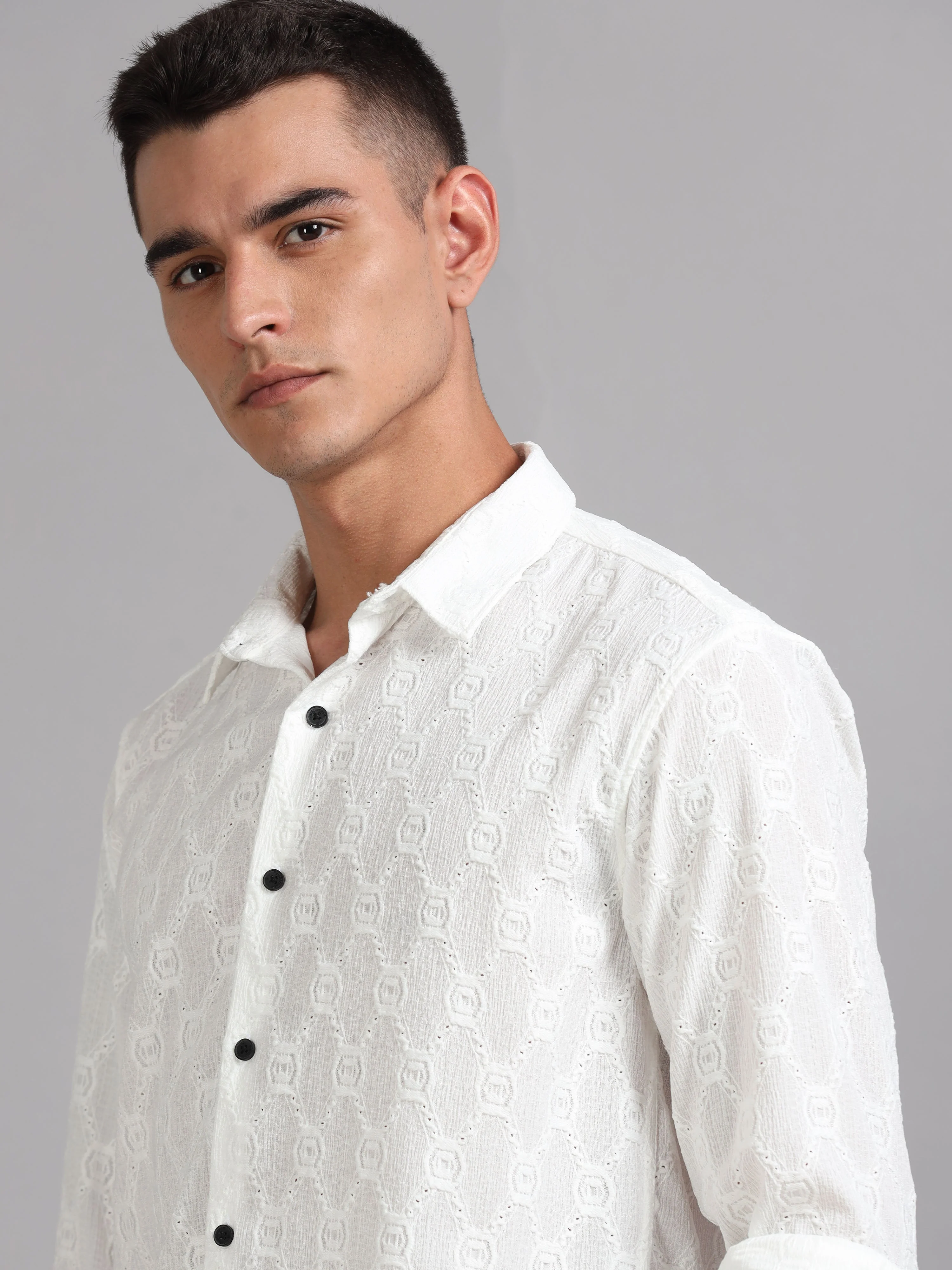Men Texlink White Shirt - Image 2