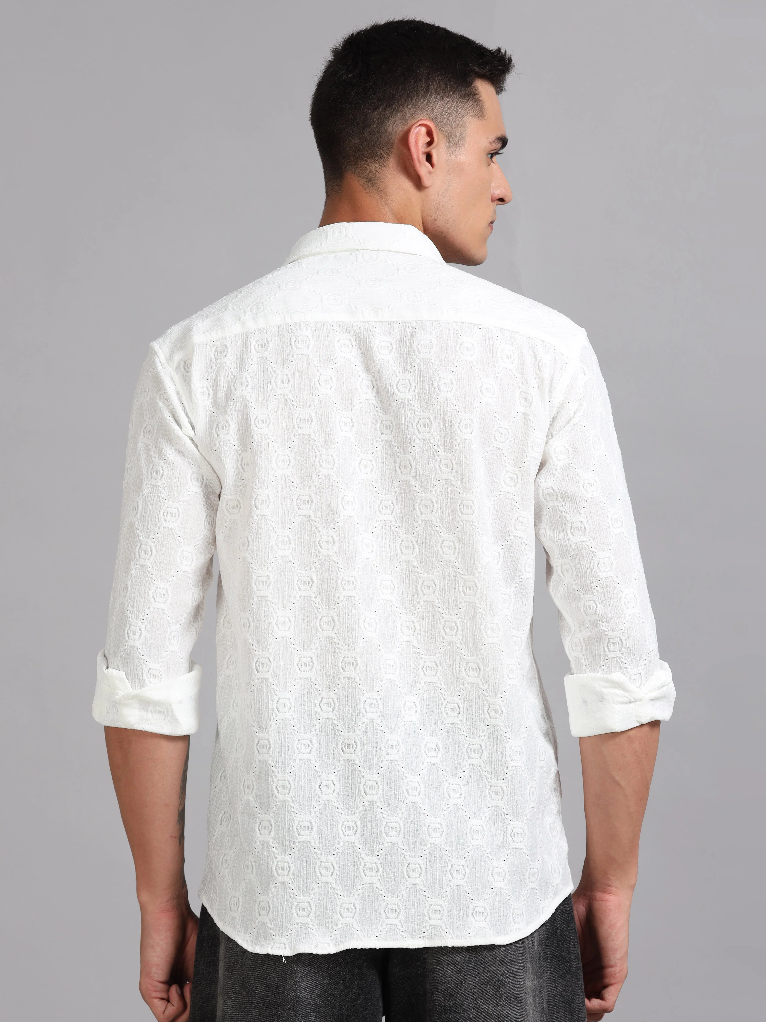 Men Texlink White Shirt - Image 3