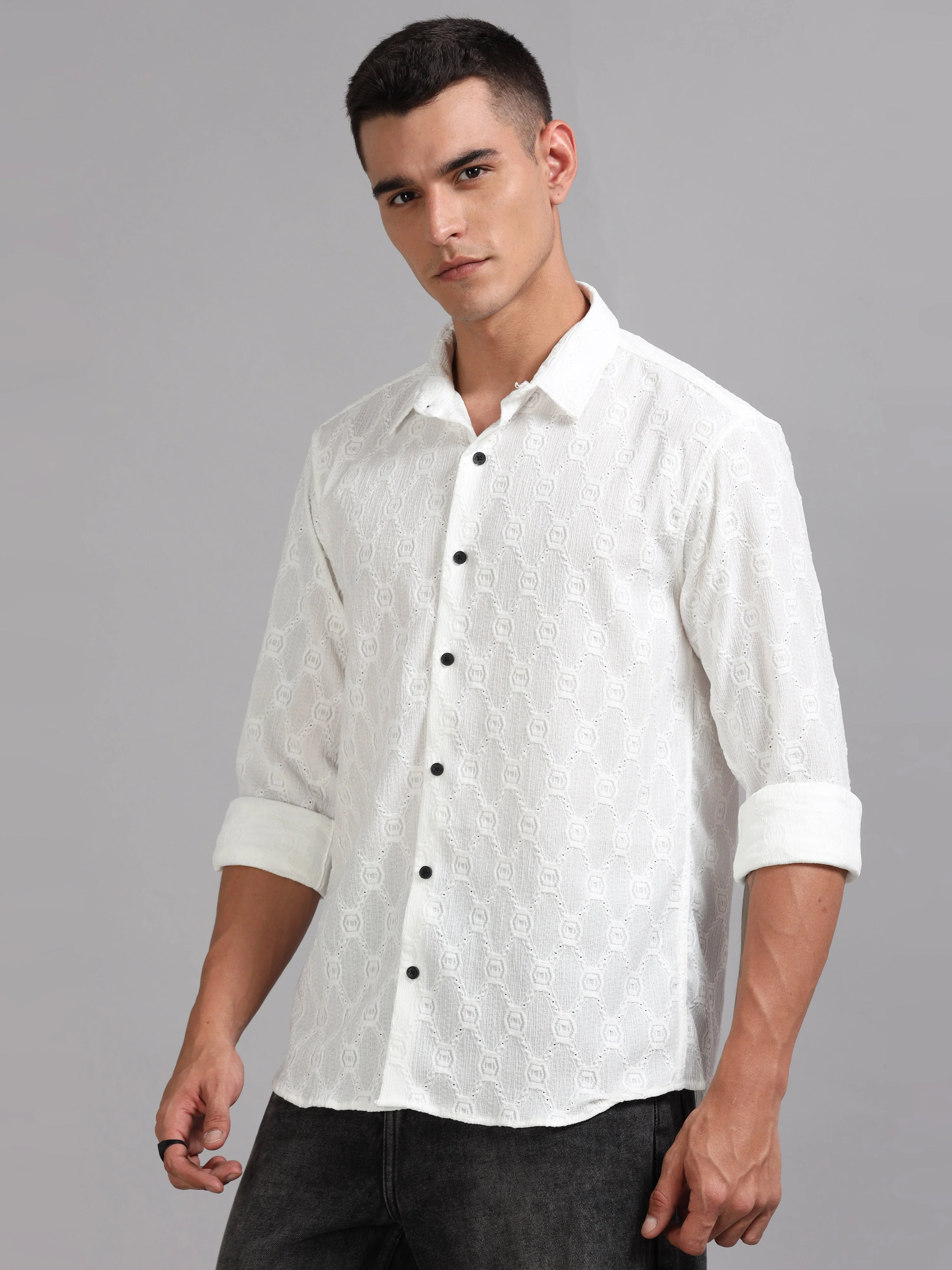 Men Texlink White Shirt - Image 4