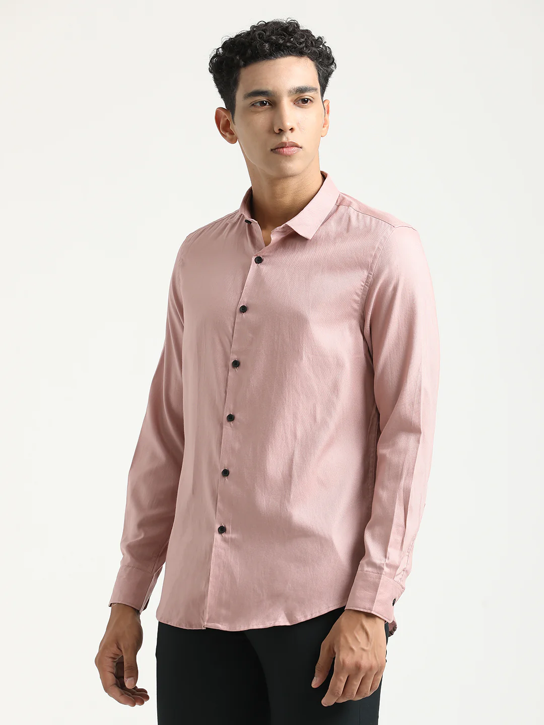 Men Textured Cotton Shirt with Dobby Weave - Image 5
