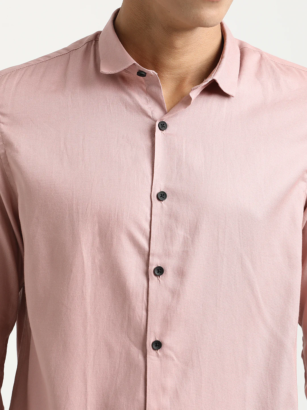 Men Textured Cotton Shirt with Dobby Weave - Image 6