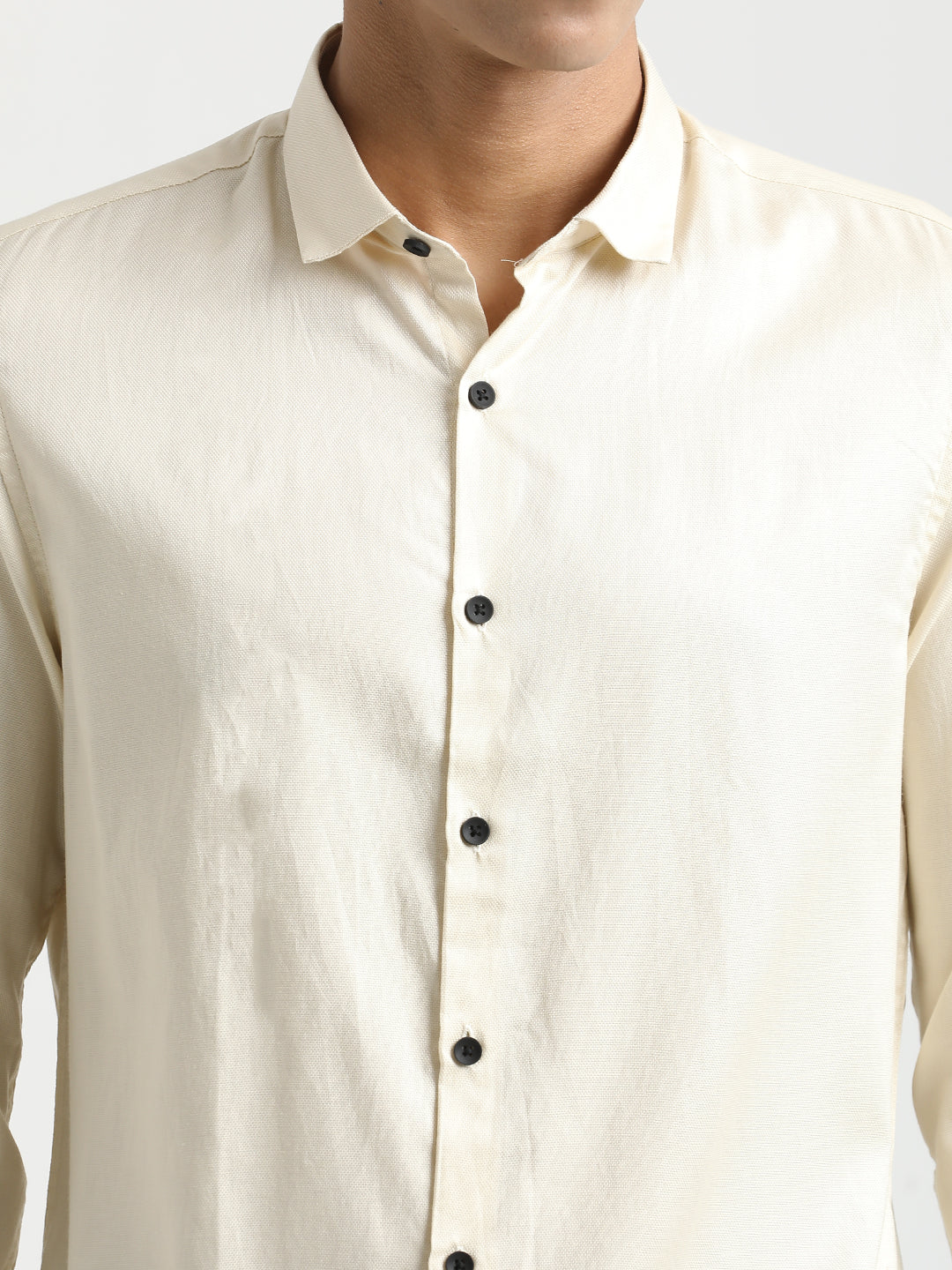 Men Textured Cotton Shirt with Dobby Weave - Image 5