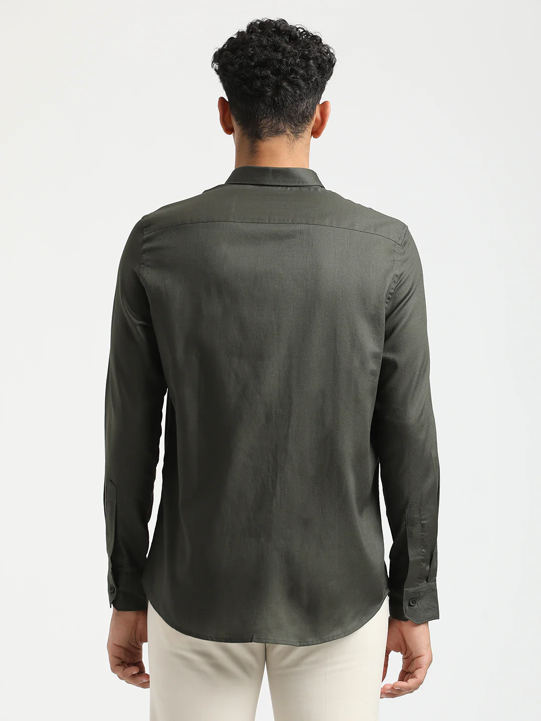 Men Textured Cotton Shirt with Dobby Weave - Image 2