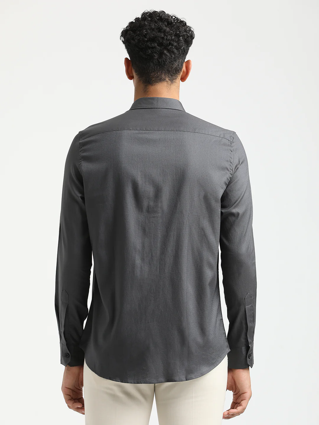 Men Textured Cotton Shirt with Dobby Weave - Image 2