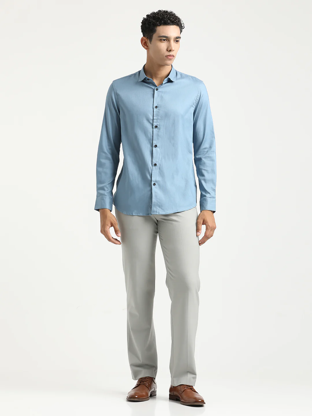 Men Textured Cotton Shirt with Dobby Weave - Image 2