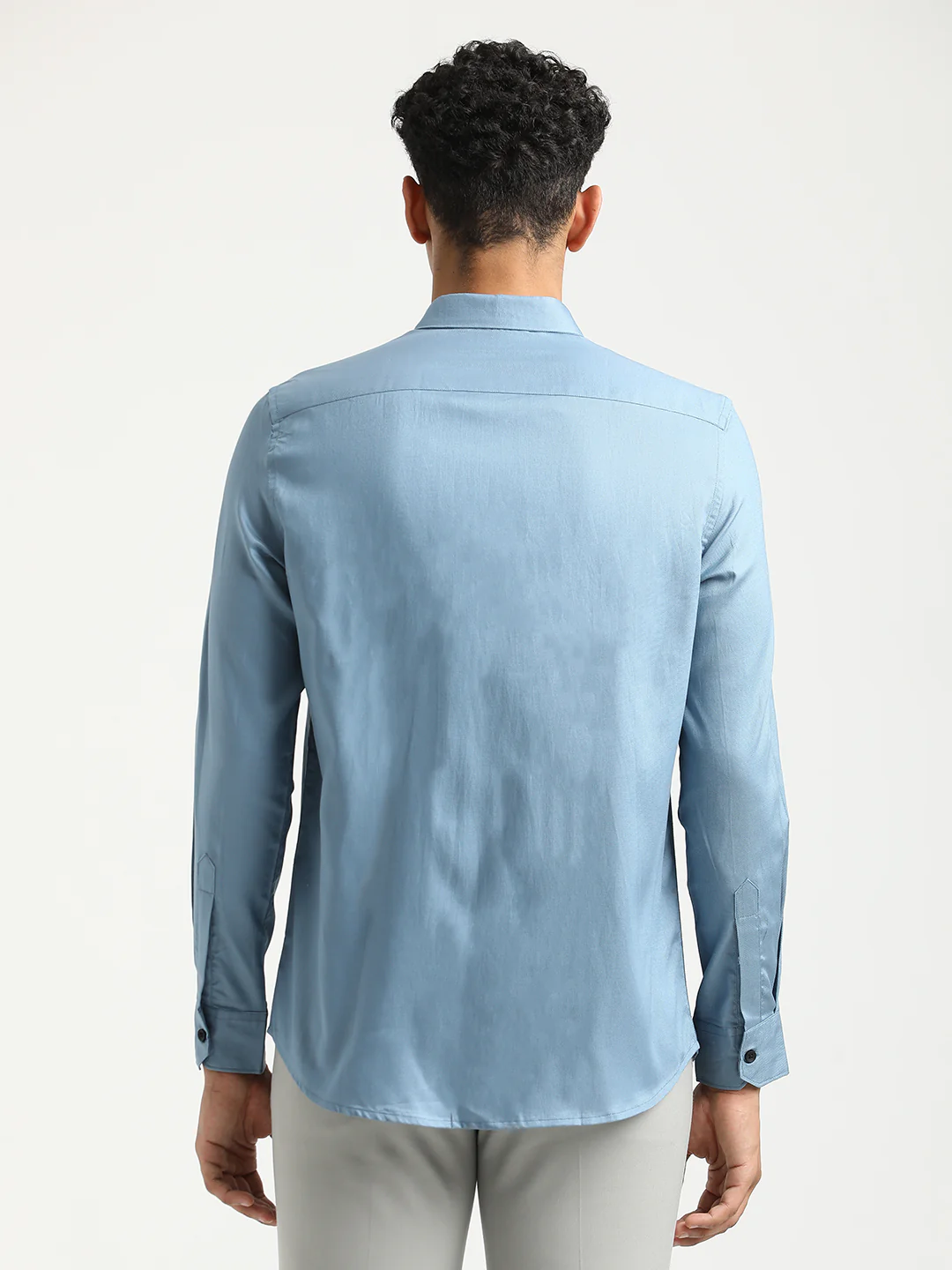 Men Textured Cotton Shirt with Dobby Weave - Image 3