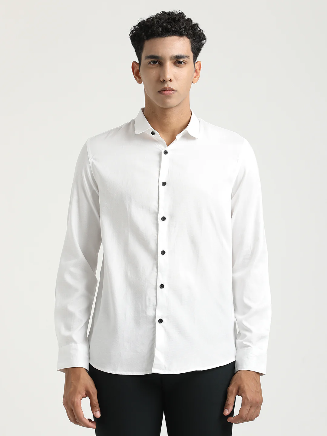 Men Textured Cotton Shirt with Dobby Weave